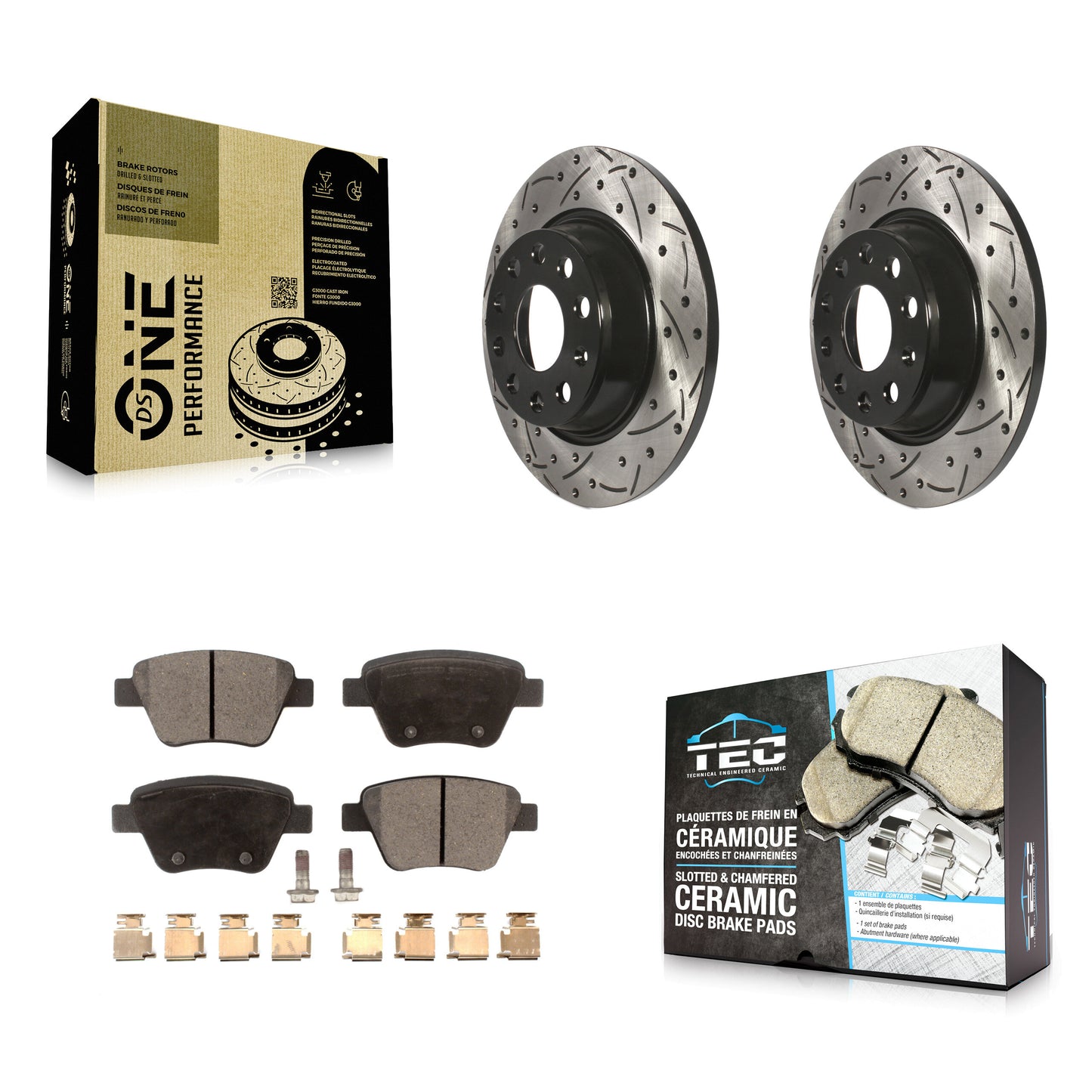 Coated Disc Rotors and Ceramic Brake Pads Kit-KDT-102019 Kit.bestparts.ca