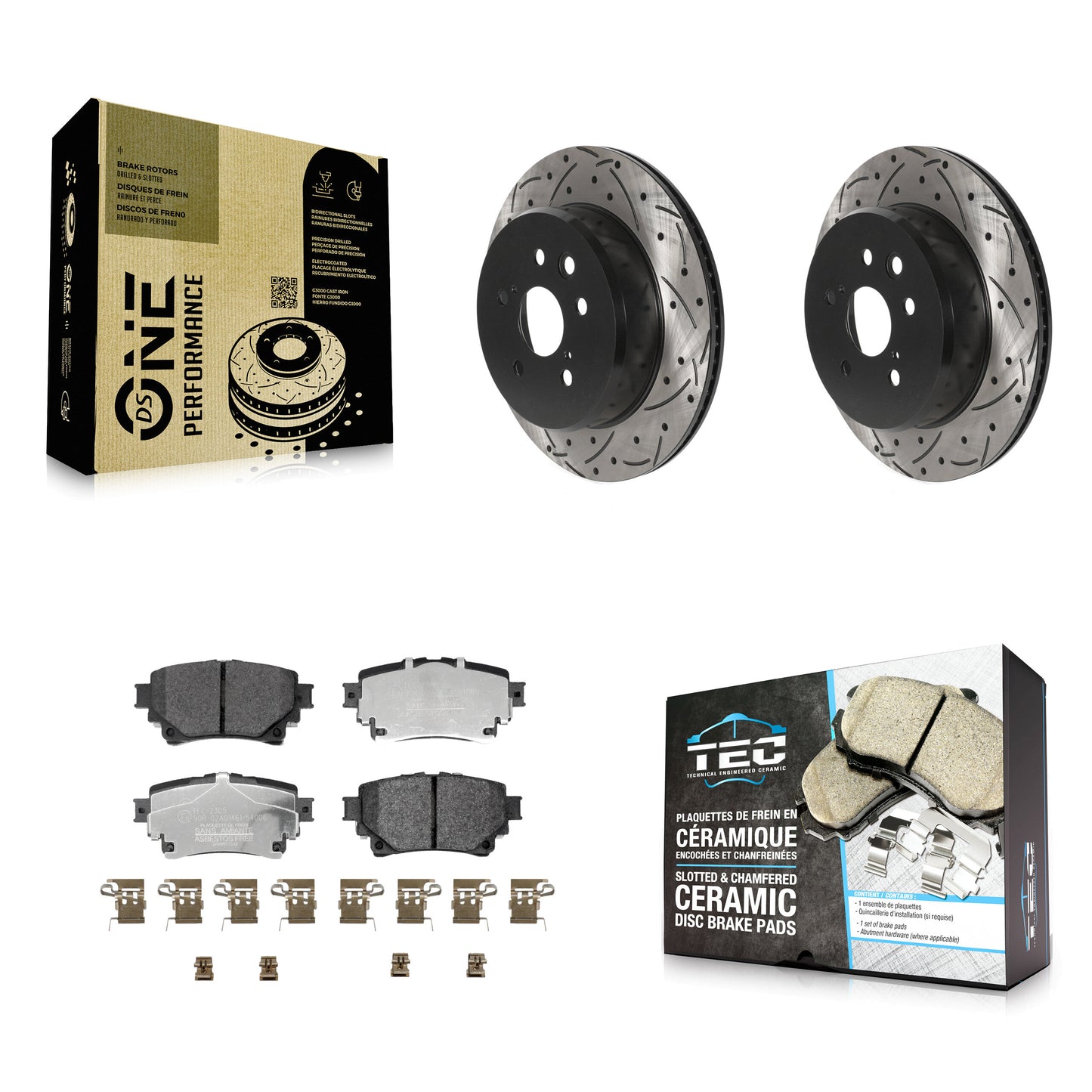 Coated Disc Rotors and Ceramic Brake Pads Kit-KDT-102090 Kit.bestparts.ca