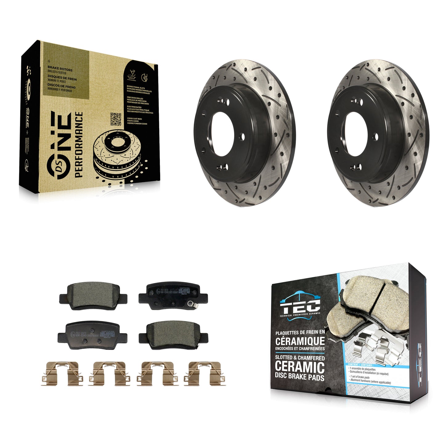 Coated Disc Rotors and Ceramic Brake Pads Kit-KDT-102164 Kit.bestparts.ca