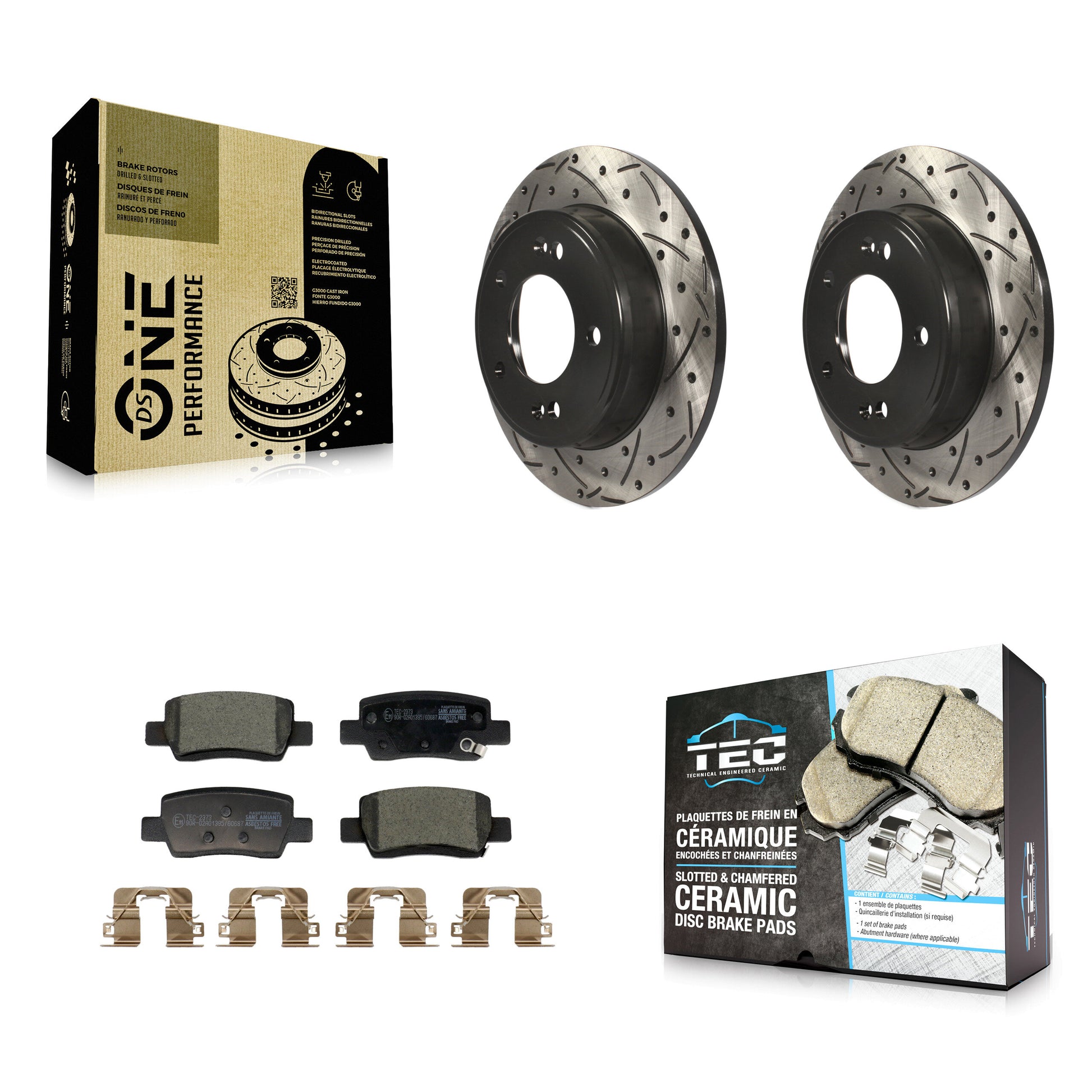 Coated Disc Rotors and Ceramic Brake Pads Kit-KDT-102164