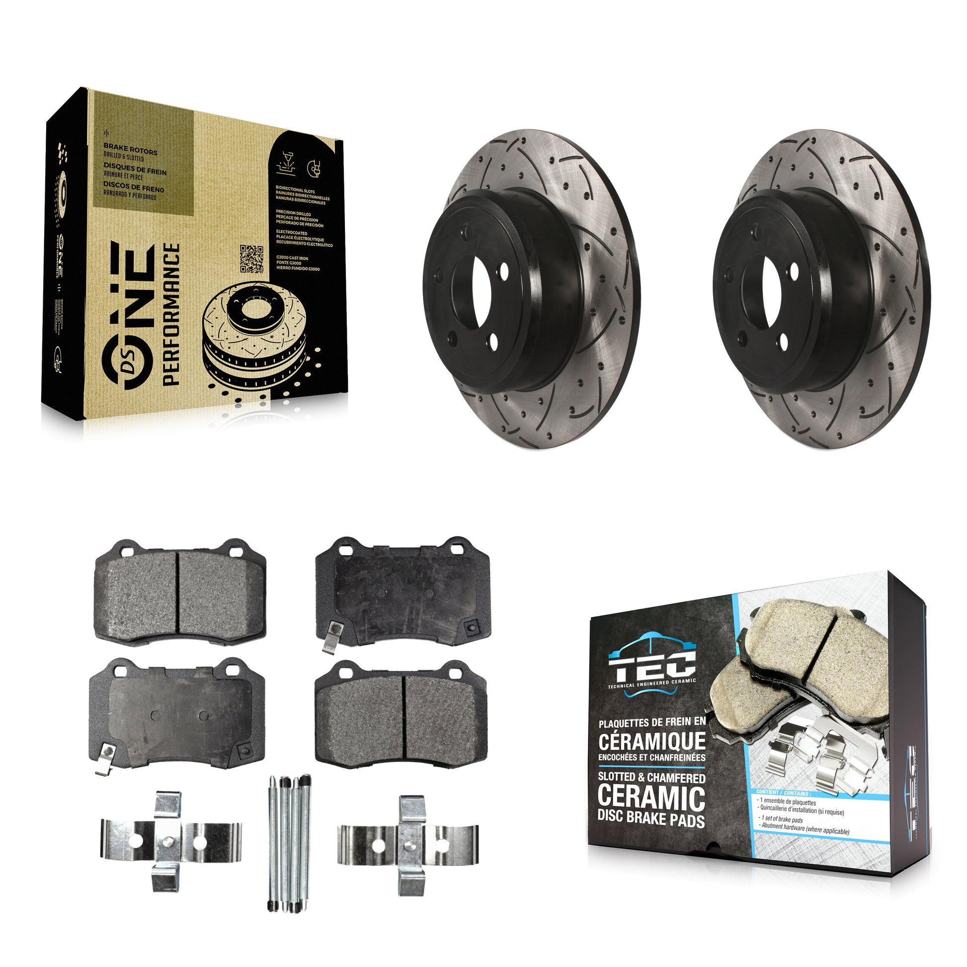 Coated Disc Rotors and Ceramic Brake Pads Kit-KDT-102166