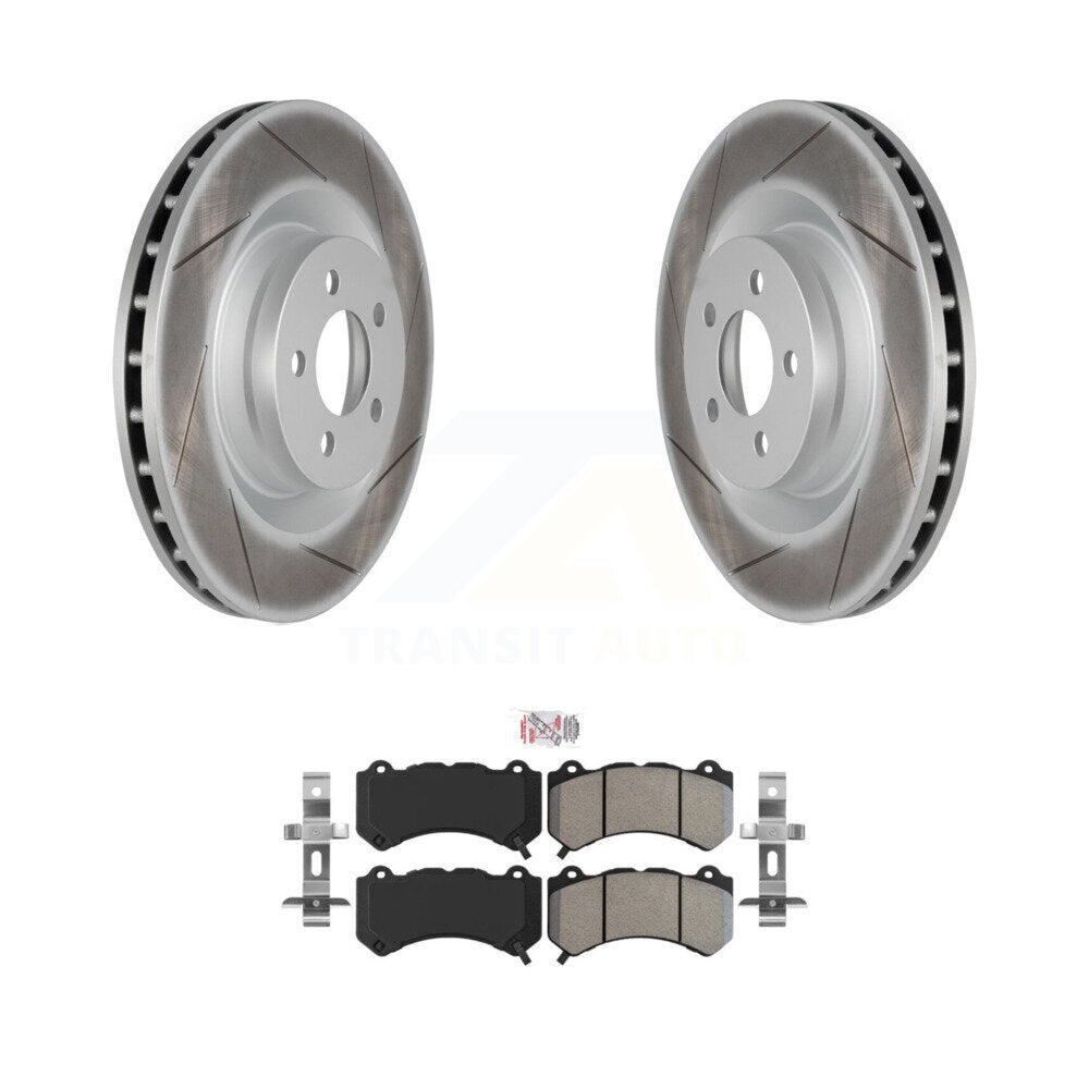 Coated Slotted Disc Rotors and Semi-Metallic Brake Pads Kit-KGA-100091 - Kit.bestparts.ca