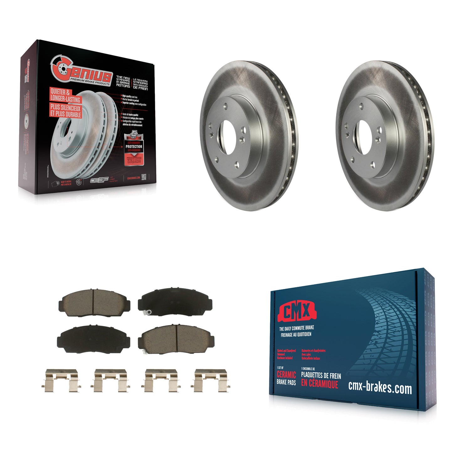 Coated Disc Rotors and Ceramic Brake Pads Kit-KGC-100562 Kit.bestparts.ca
