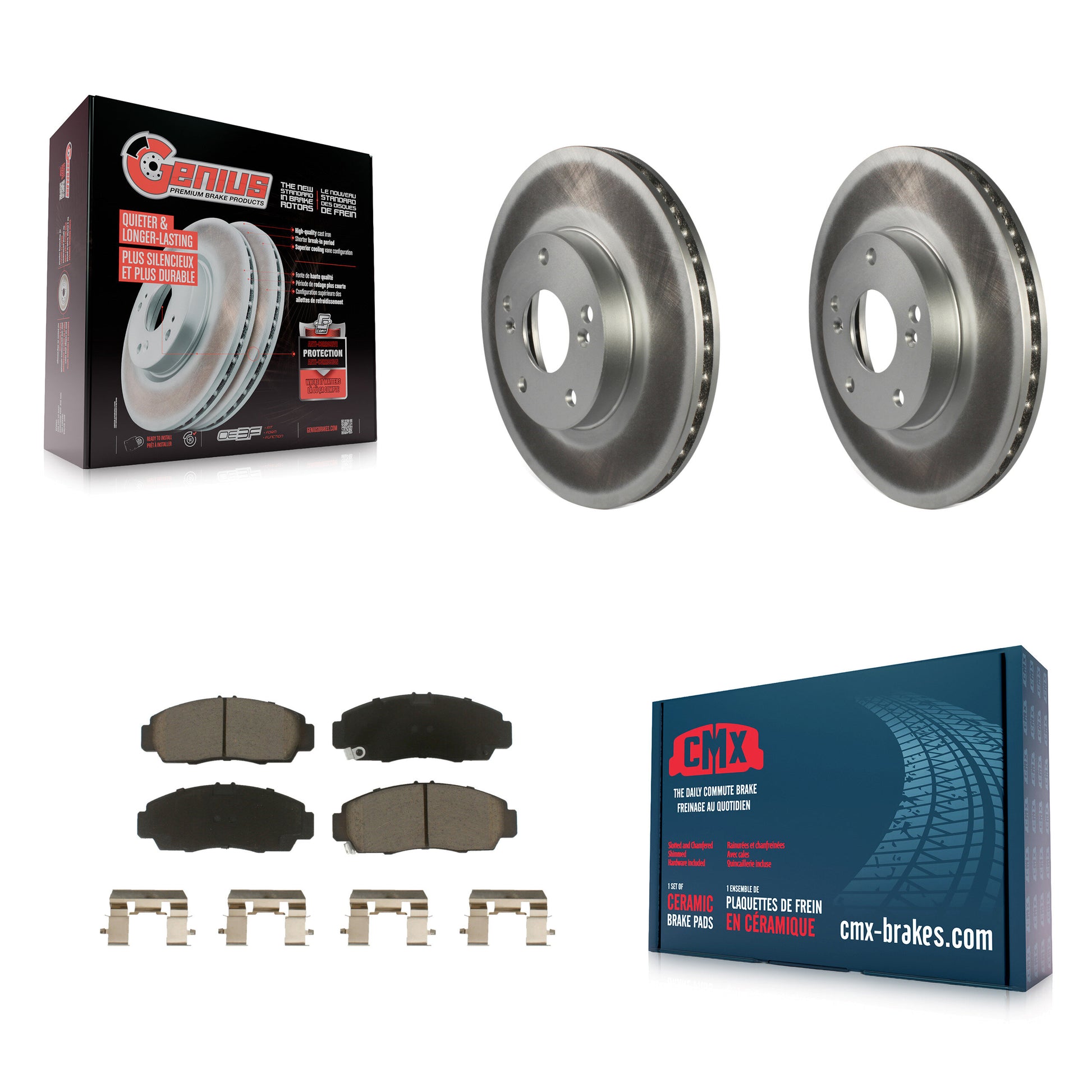 Coated Disc Rotors and Ceramic Brake Pads Kit-KGC-100562