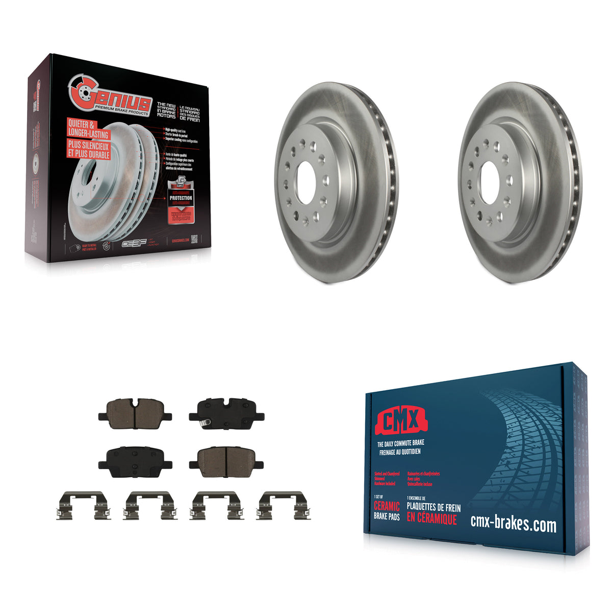 Coated Disc Rotors and Ceramic Brake Pads Kit-KGC-102845 Kit.bestparts.ca