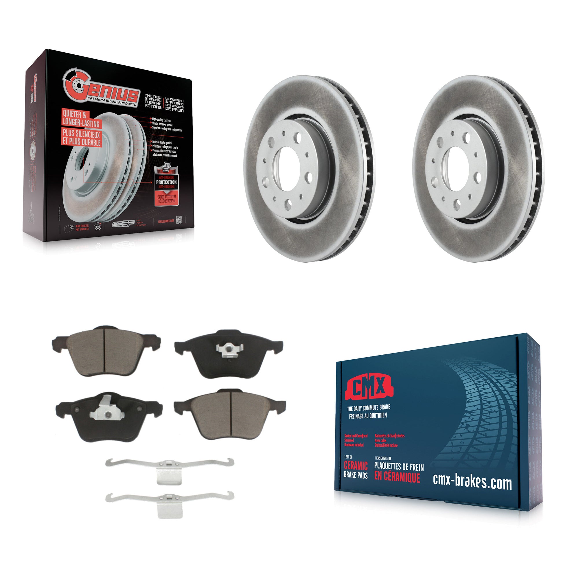 Coated Disc Rotors and Ceramic Brake Pads Kit-KGC-103657