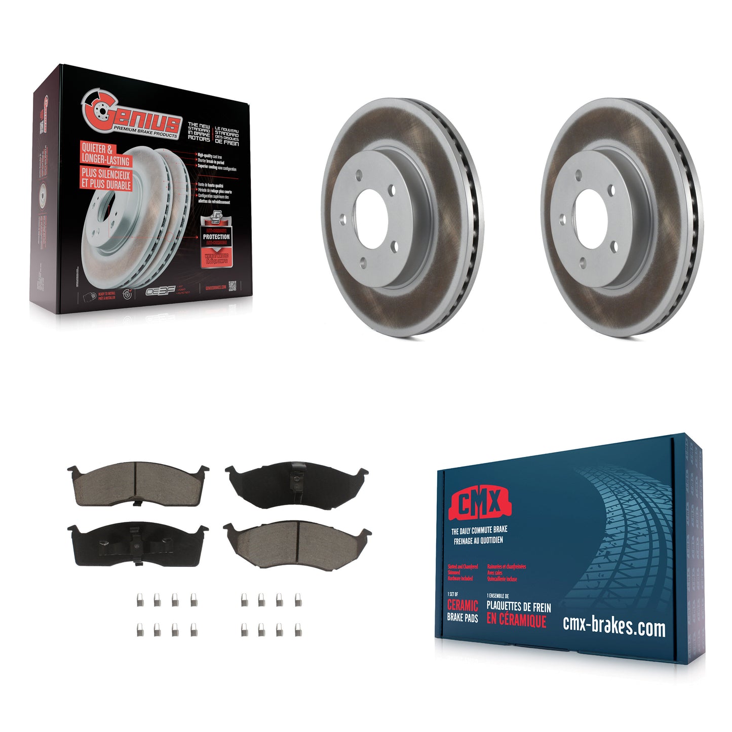 Coated Disc Rotors and Ceramic Brake Pads Kit-KGC-103660 Kit.bestparts.ca