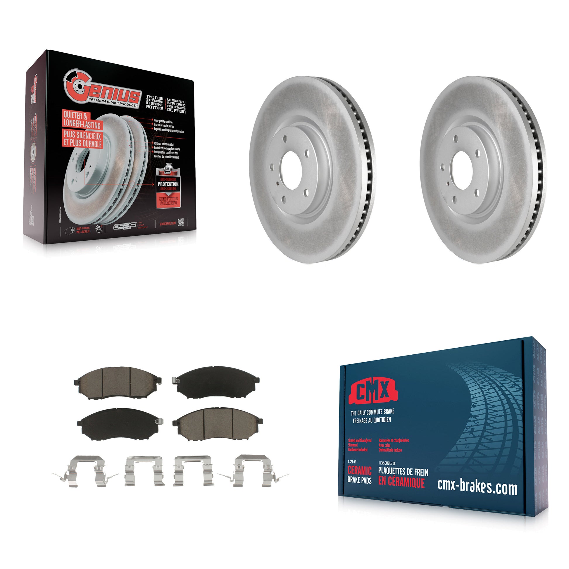 Coated Disc Rotors and Ceramic Brake Pads Kit-KGC-103667