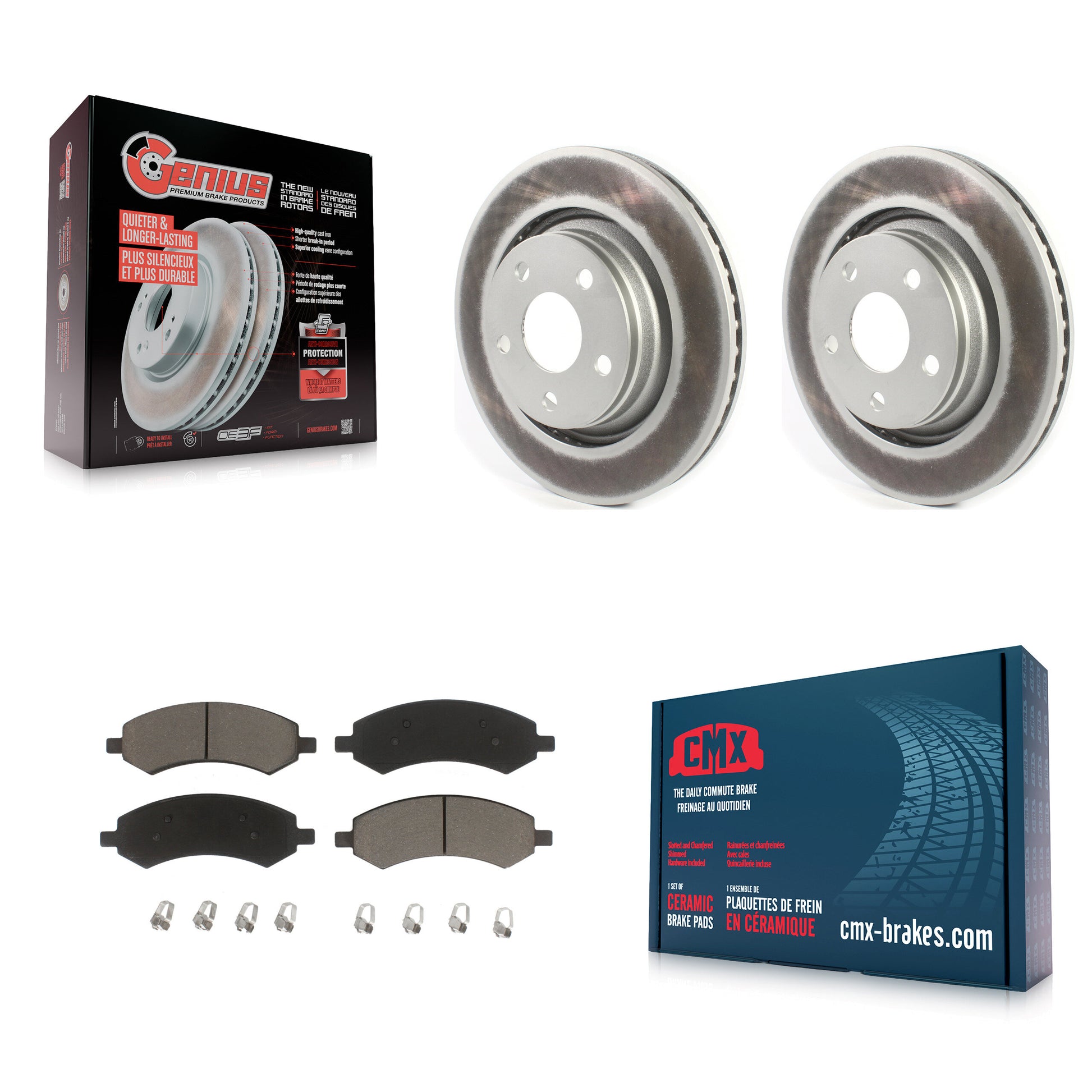 Coated Disc Rotors and Ceramic Brake Pads Kit-KGC-103677
