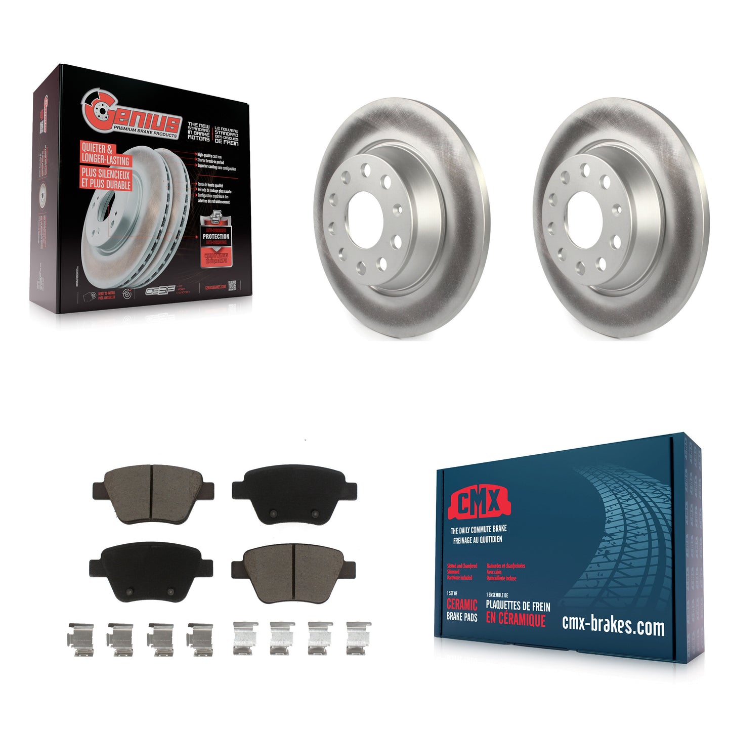 Coated Disc Rotors and Ceramic Brake Pads Kit-KGC-103684 Kit.bestparts.ca