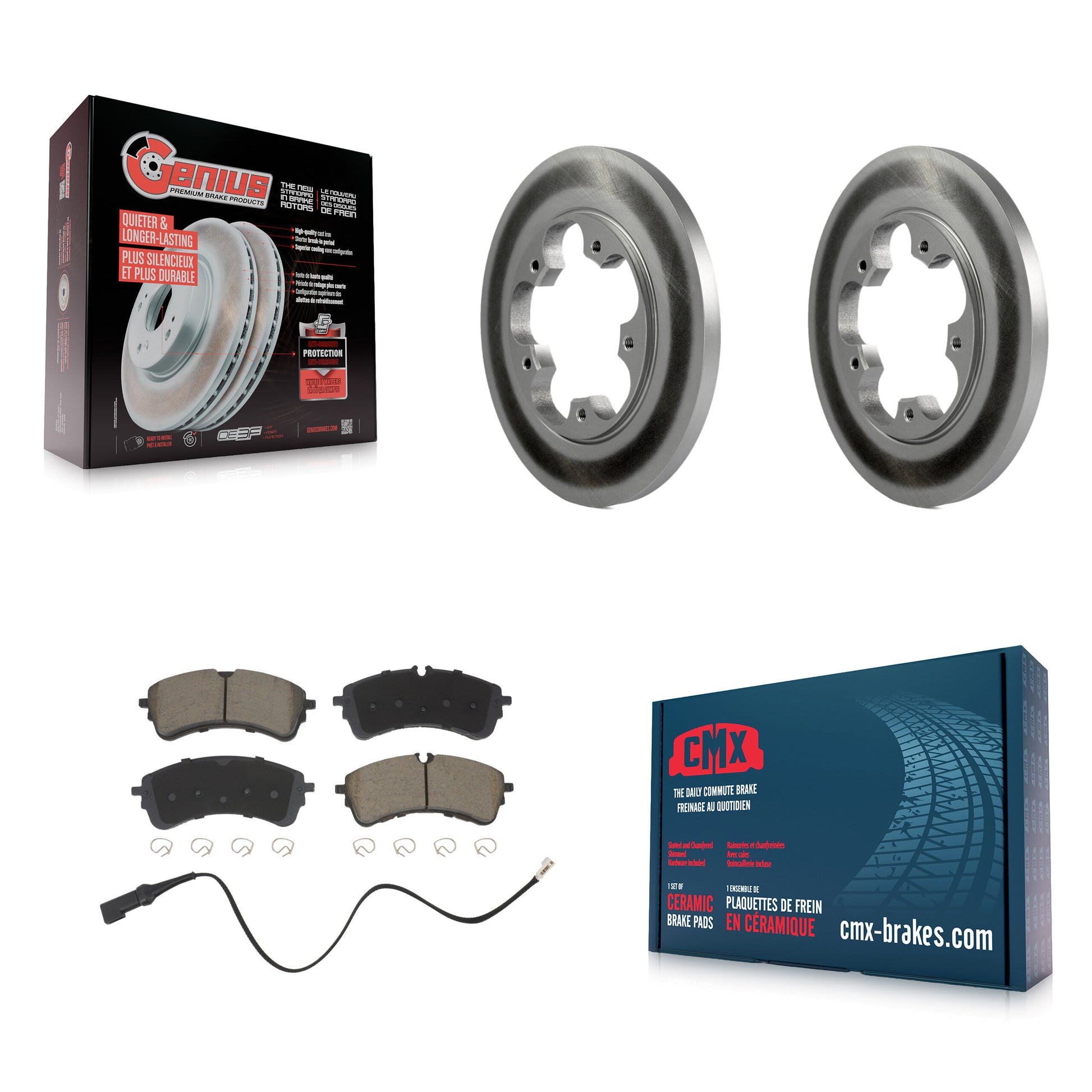 Coated Disc Rotors and Ceramic Brake Pads Kit-KGC-103686