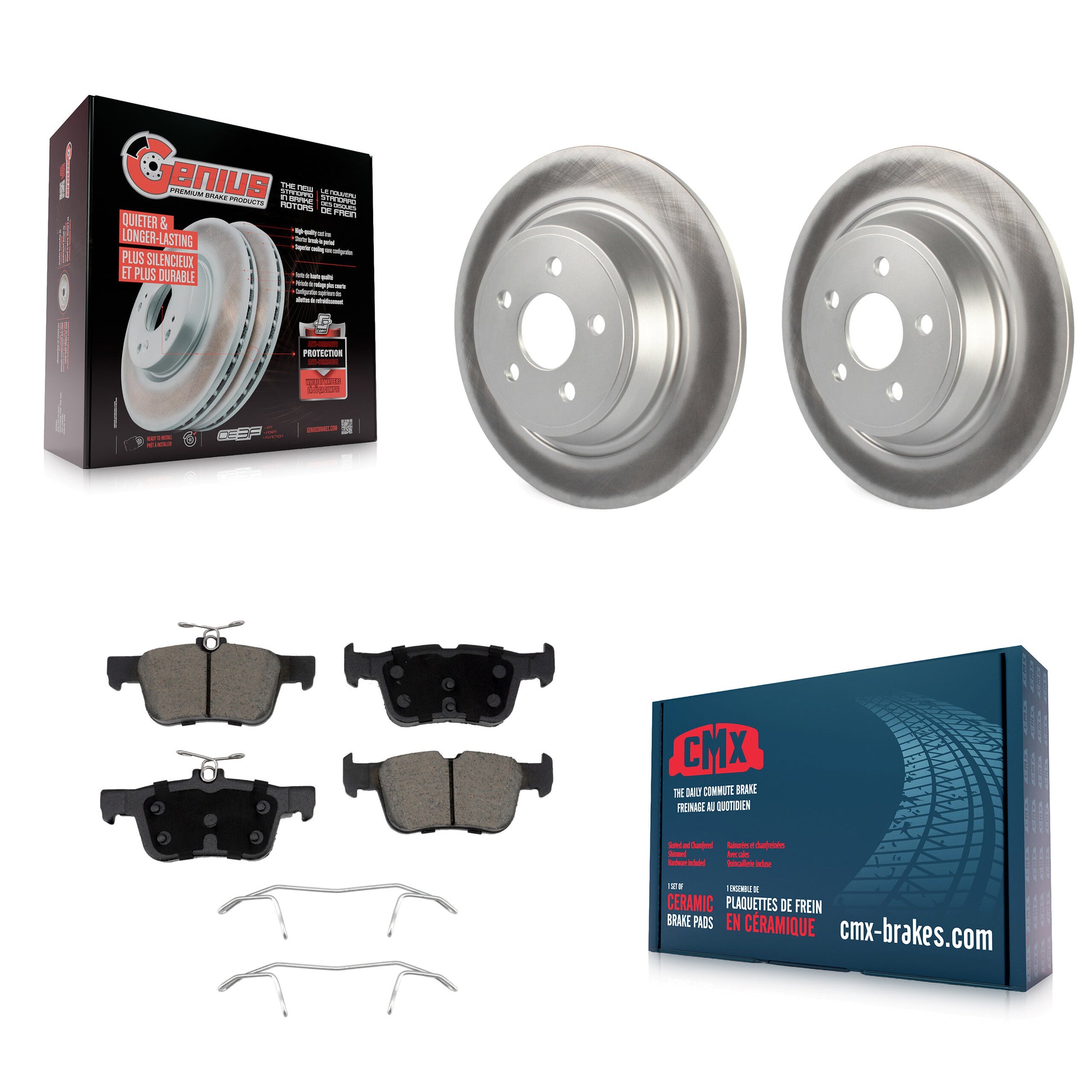 Coated Disc Rotors and Ceramic Brake Pads Kit-KGC-103690