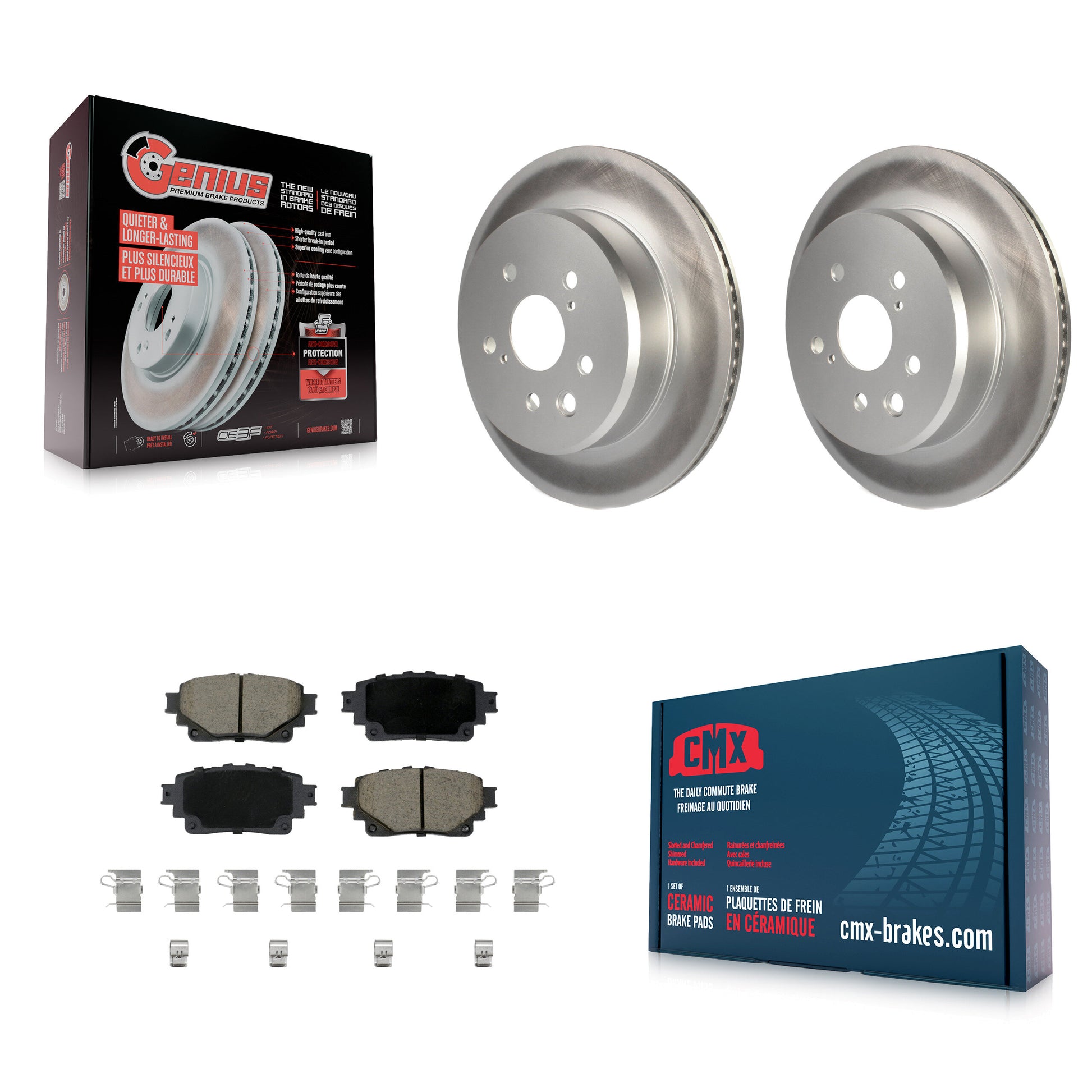 Coated Disc Rotors and Ceramic Brake Pads Kit-KGC-103700