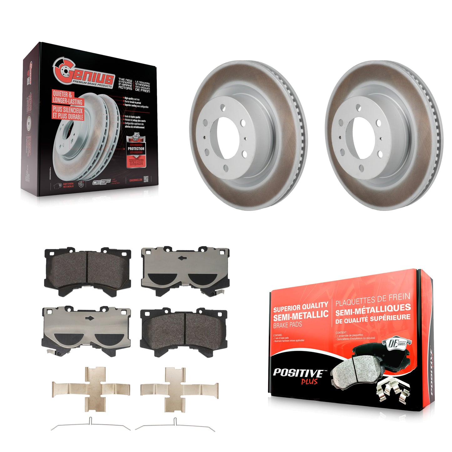 Disc Rotors and Semi-Metallic Brake Pads Kit-KGF-103228 Kit.bestparts.ca