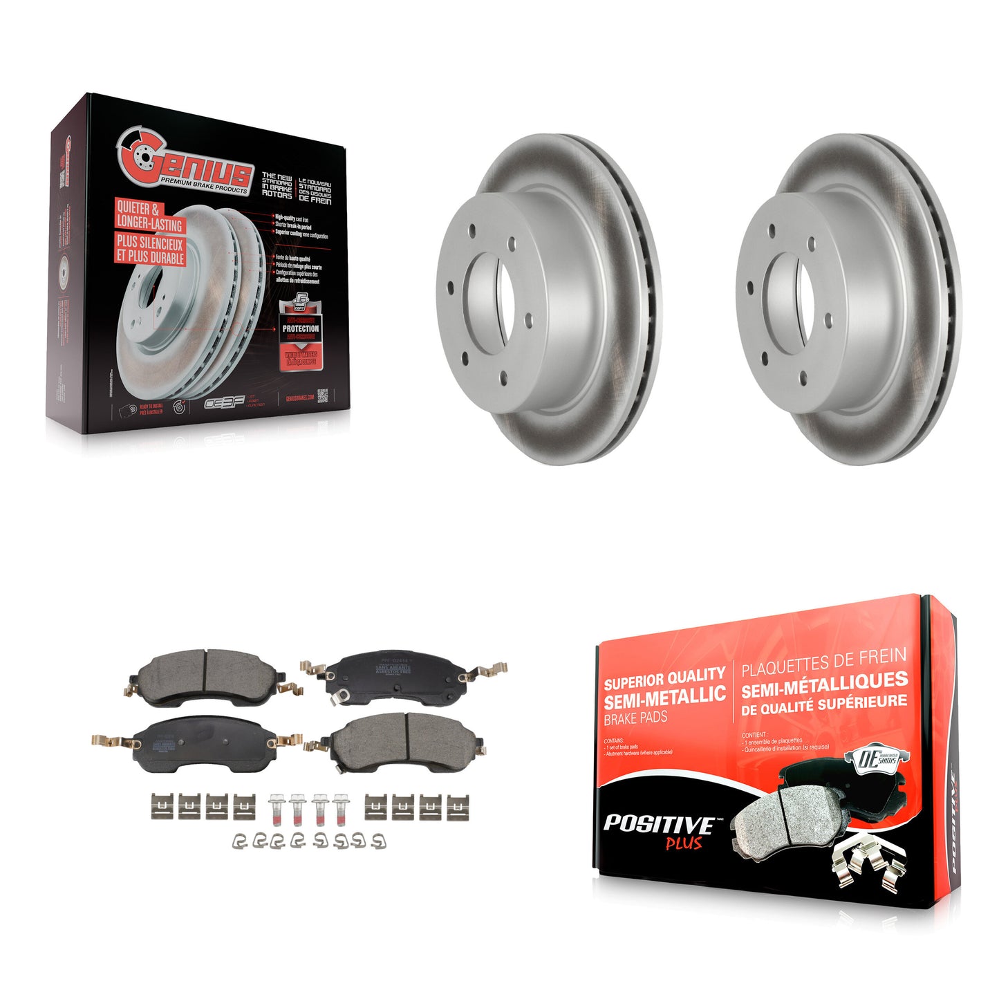 Disc Rotors and Semi-Metallic Brake Pads Kit-KGF-103314 Kit.bestparts.ca
