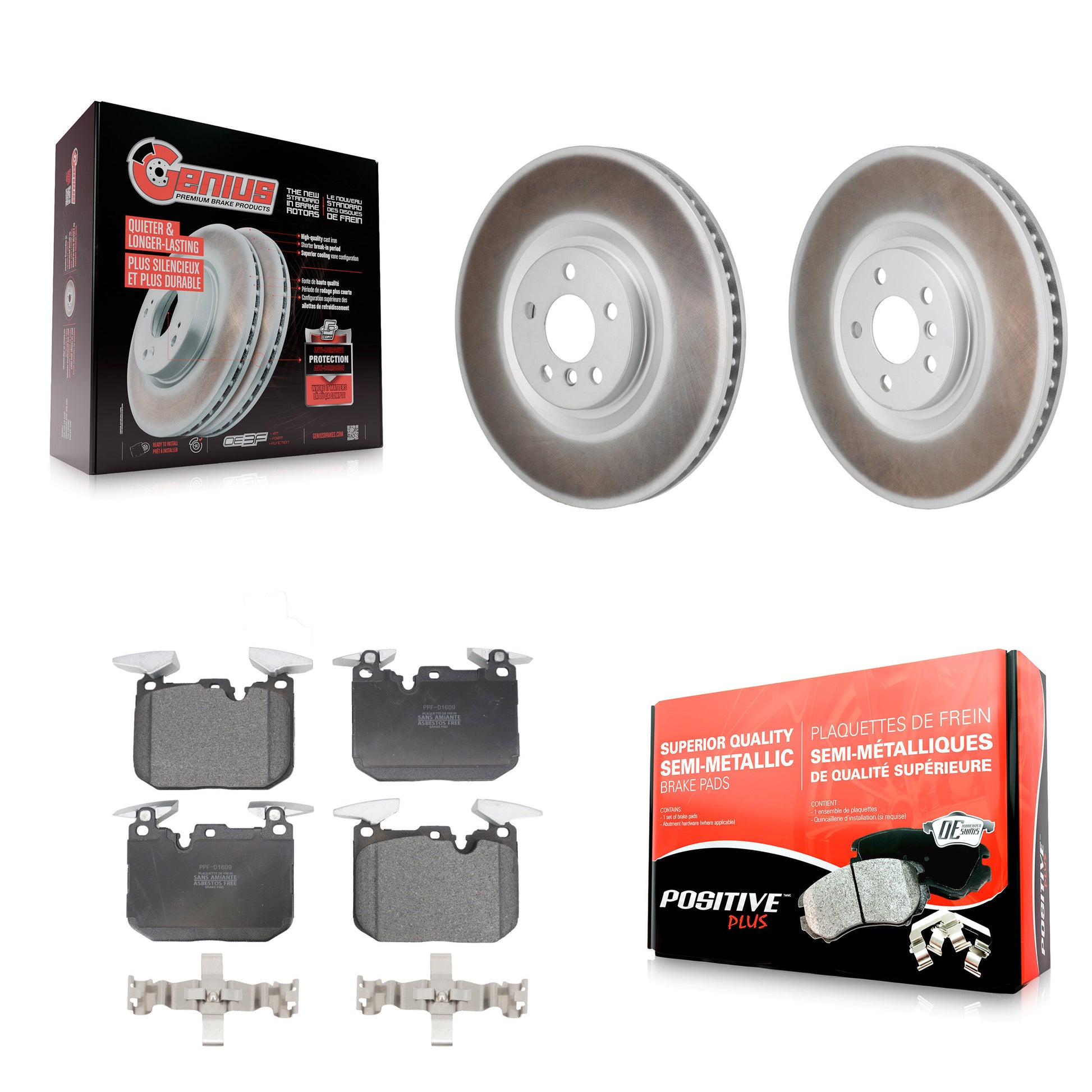 Disc Rotors and Semi-Metallic Brake Pads Kit-KGF-103366