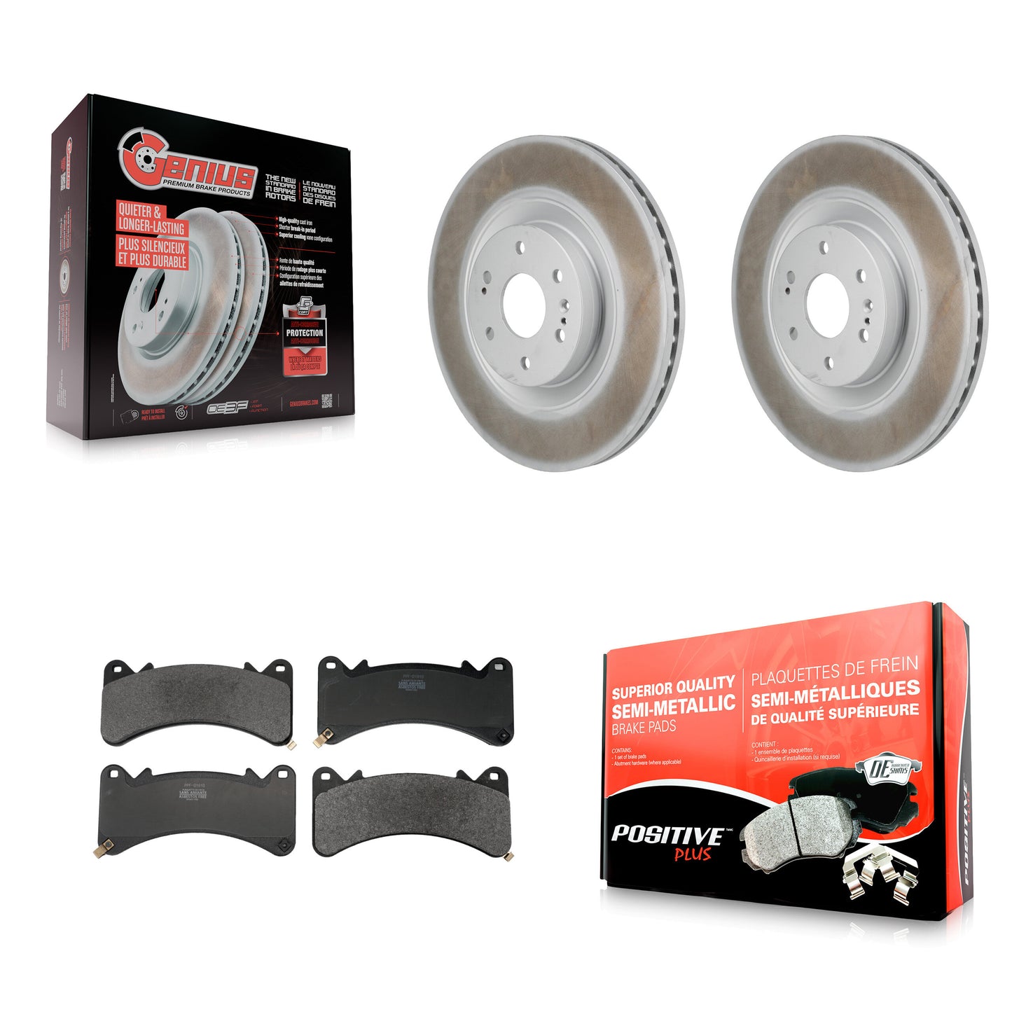 Disc Rotors and Semi-Metallic Brake Pads Kit-KGF-104110 Kit.bestparts.ca