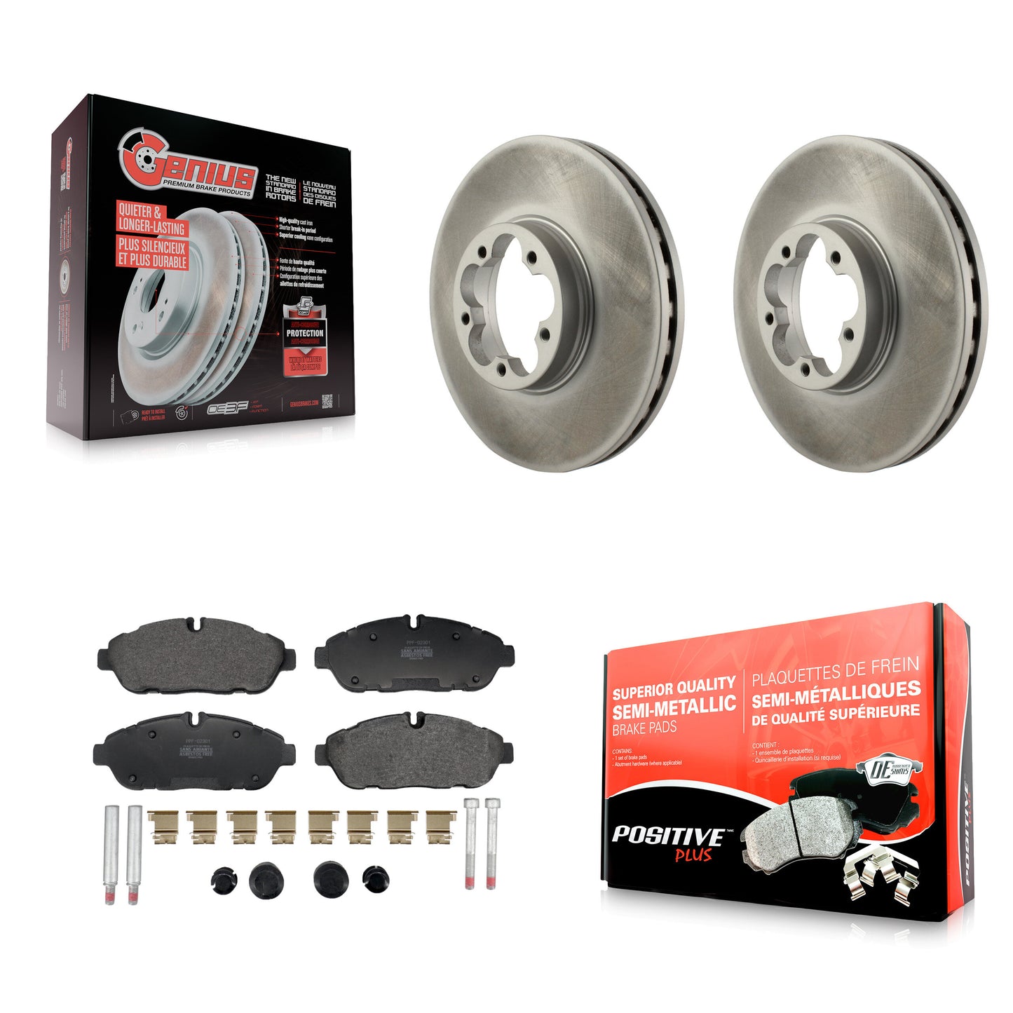 Disc Rotors and Semi-Metallic Brake Pads Kit-KGF-104111 Kit.bestparts.ca