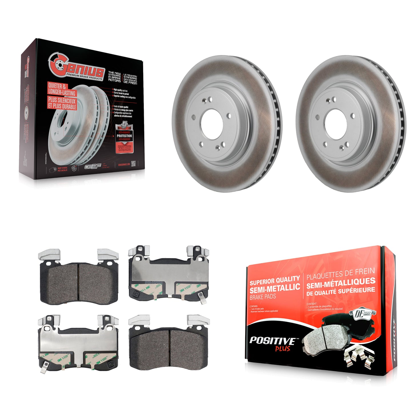 Disc Rotors and Semi-Metallic Brake Pads Kit-KGF-104121 Kit.bestparts.ca