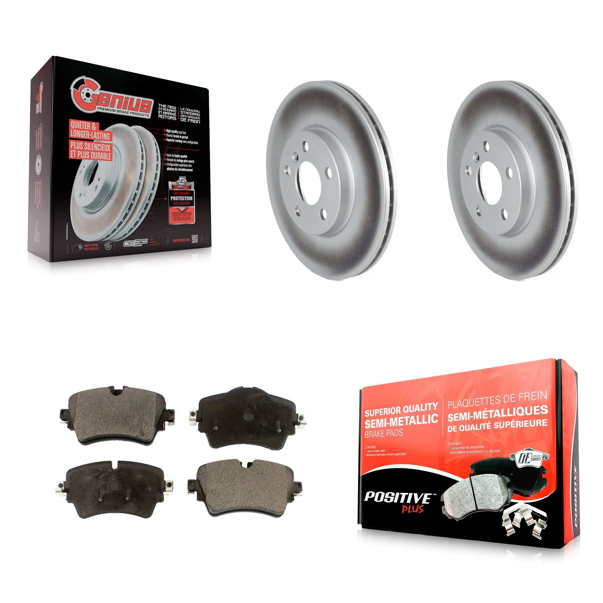 Disc Rotors and Semi-Metallic Brake Pads Kit-KGF-104122