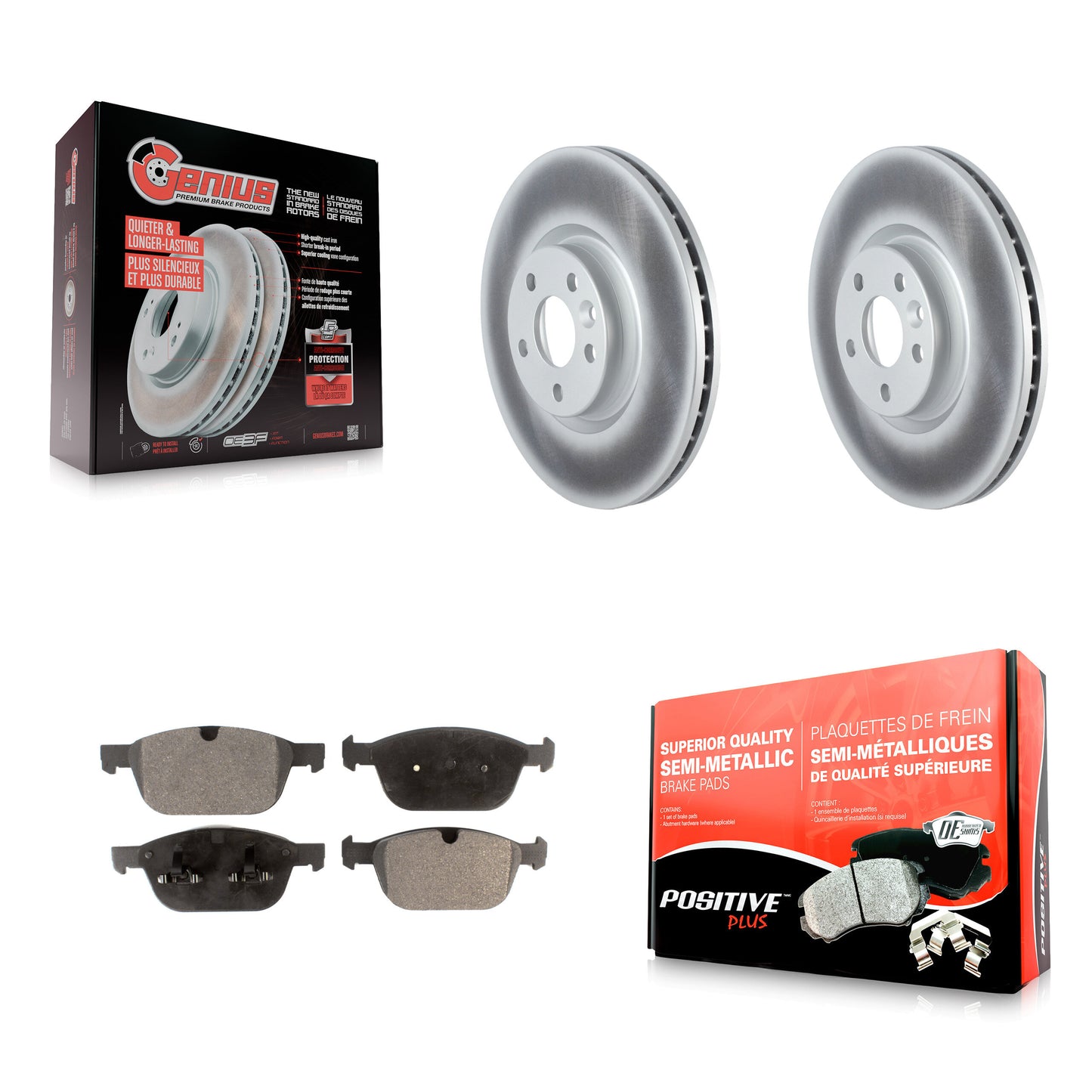 Disc Rotors and Semi-Metallic Brake Pads Kit-KGF-104127 Kit.bestparts.ca
