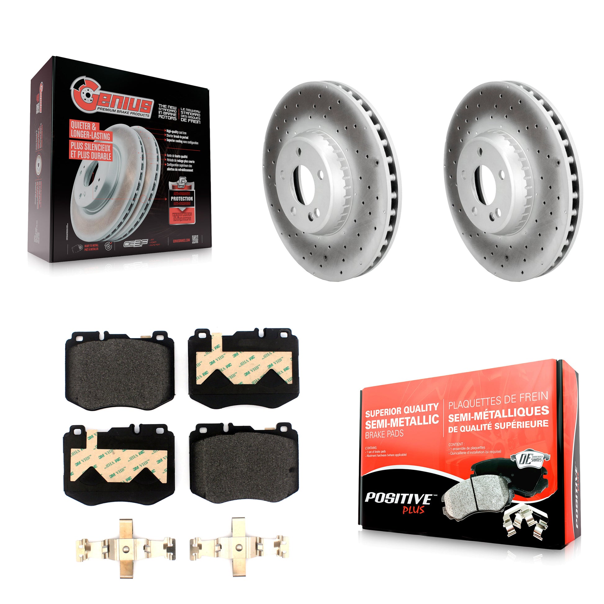 Disc Rotors and Semi-Metallic Brake Pads Kit-KGF-104133