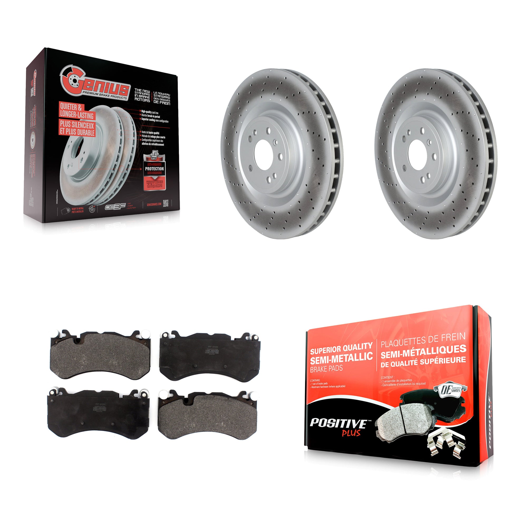 Disc Rotors and Semi-Metallic Brake Pads Kit-KGF-104147