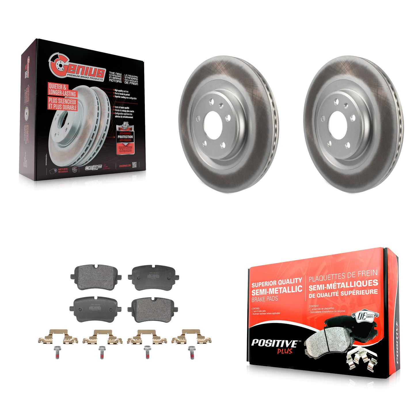 Coated Disc Rotors and Semi-Metallic Brake Pads Kit-KGF-104152 Kit.bestparts.ca