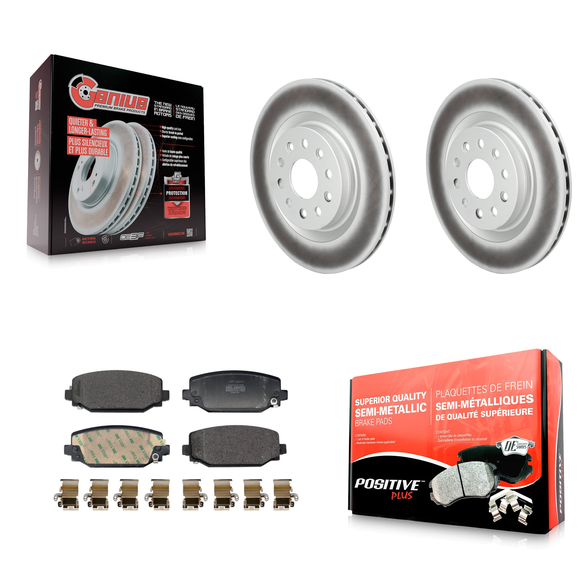Disc Rotors and Semi-Metallic Brake Pads Kit-KGF-104154