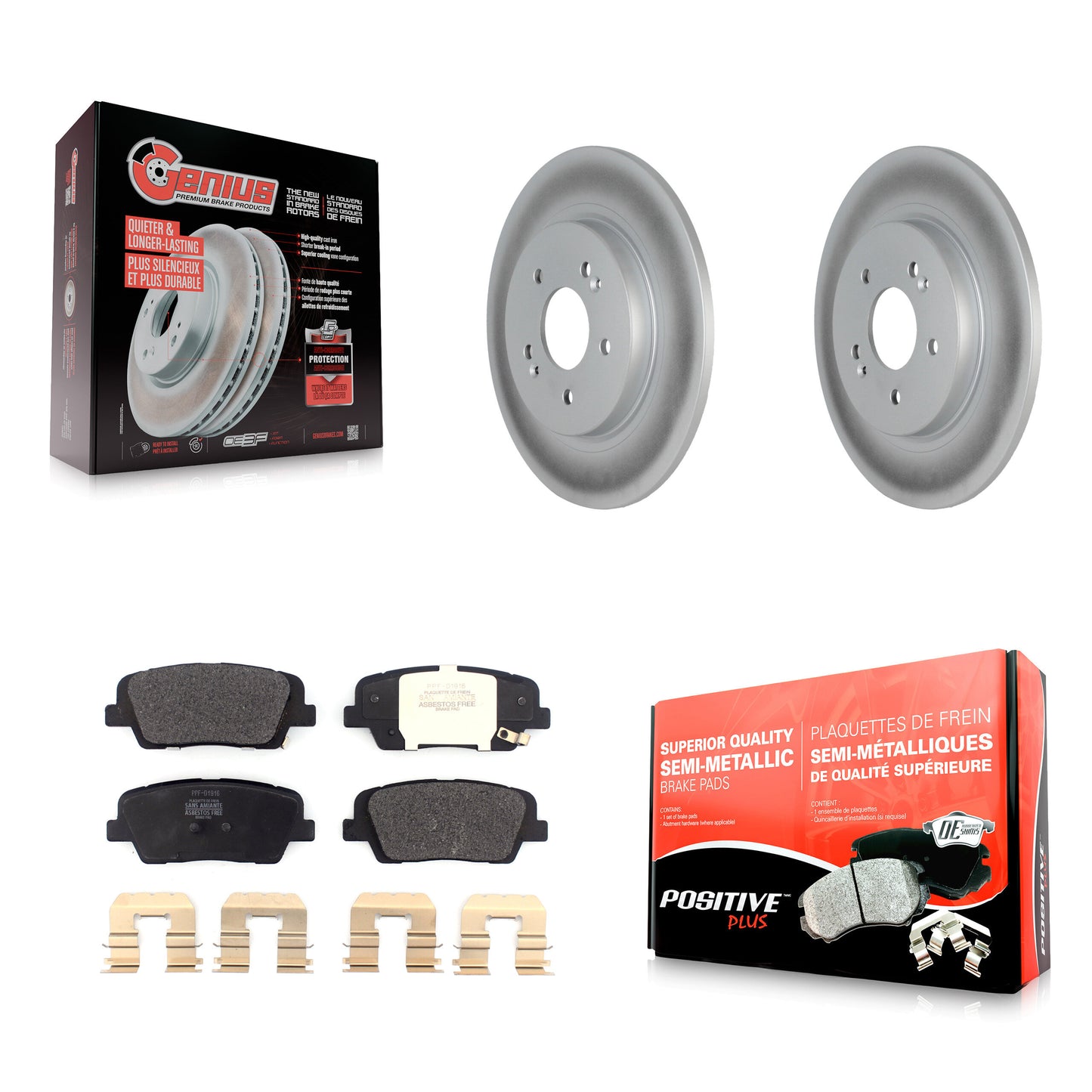 Disc Rotors and Semi-Metallic Brake Pads Kit-KGF-104155 Kit.bestparts.ca