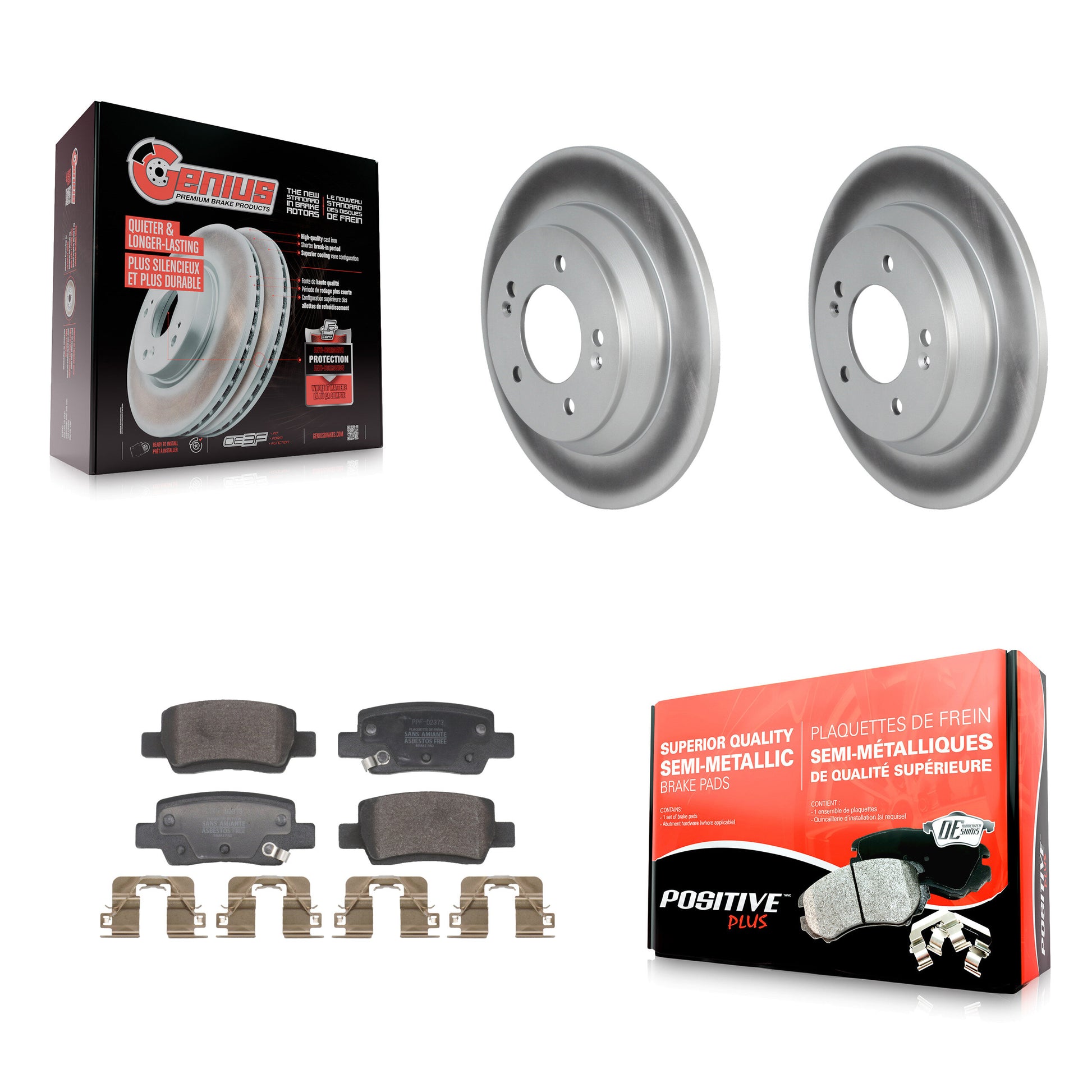 Disc Rotors and Semi-Metallic Brake Pads Kit-KGF-104160