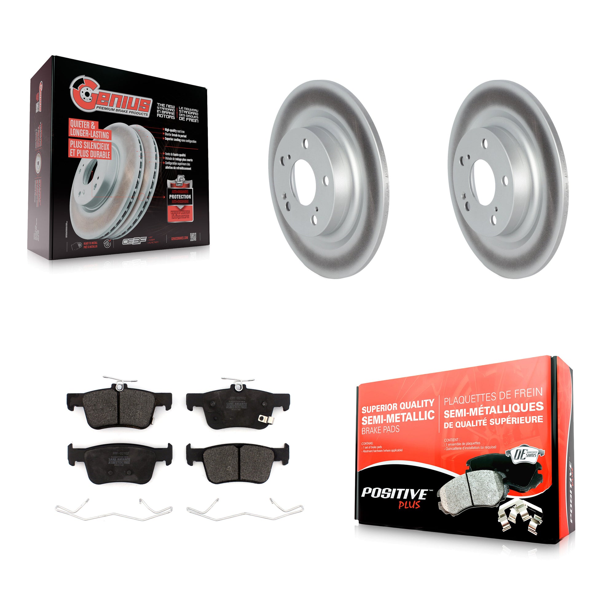 Disc Rotors and Semi-Metallic Brake Pads Kit-KGF-104162
