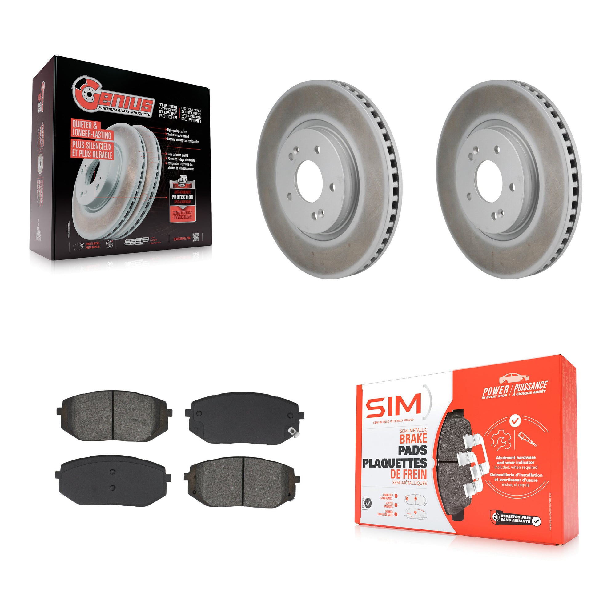 Disc Rotors and Semi-Metallic Brake Pads Kit-KGS-102826
