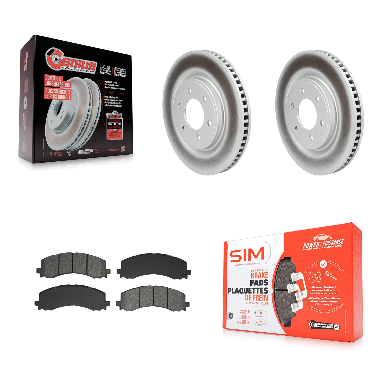 Disc Rotors and Semi-Metallic Brake Pads Kit-KGS-102833 Kit.bestparts.ca