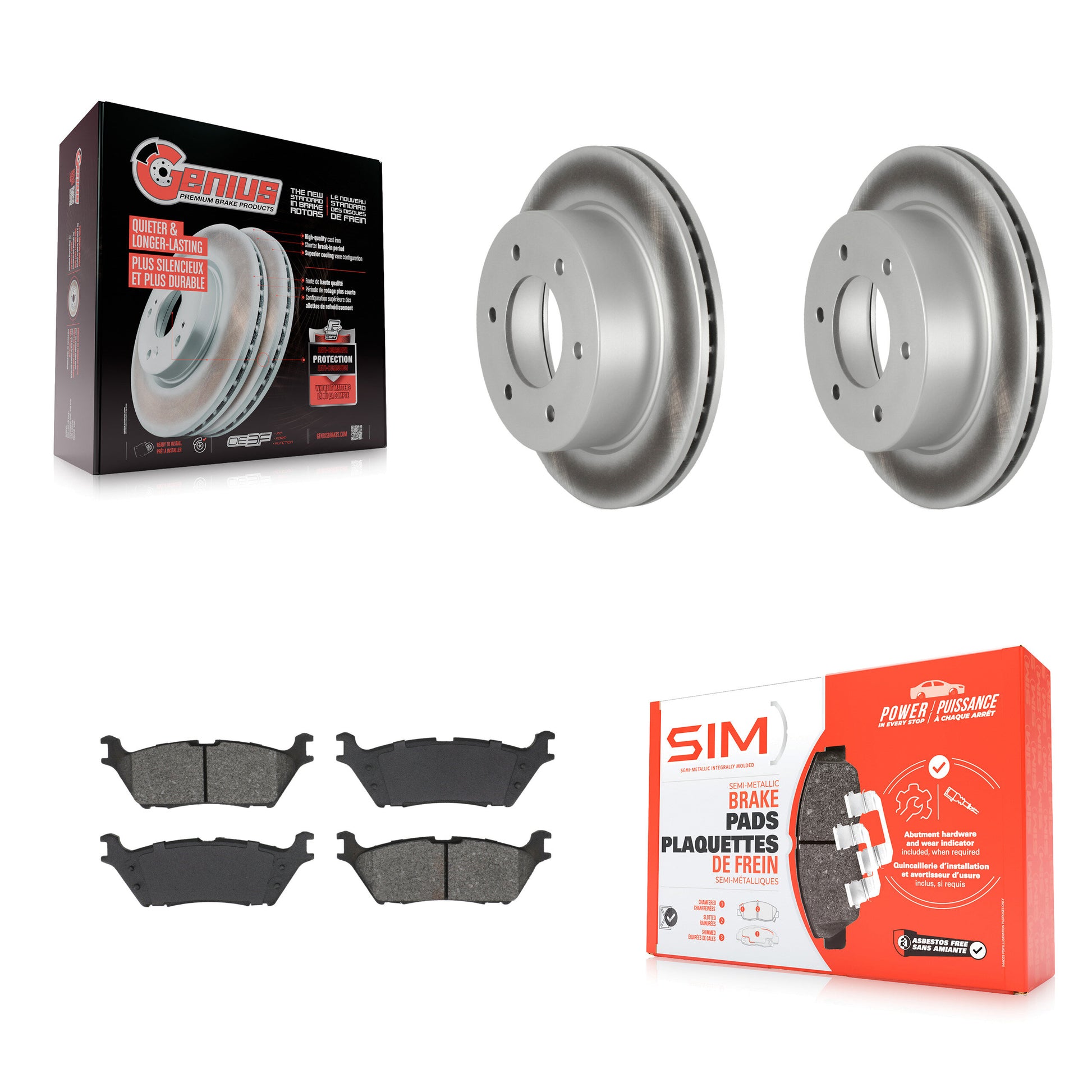 Disc Rotors and Semi-Metallic Brake Pads Kit-KGS-102867