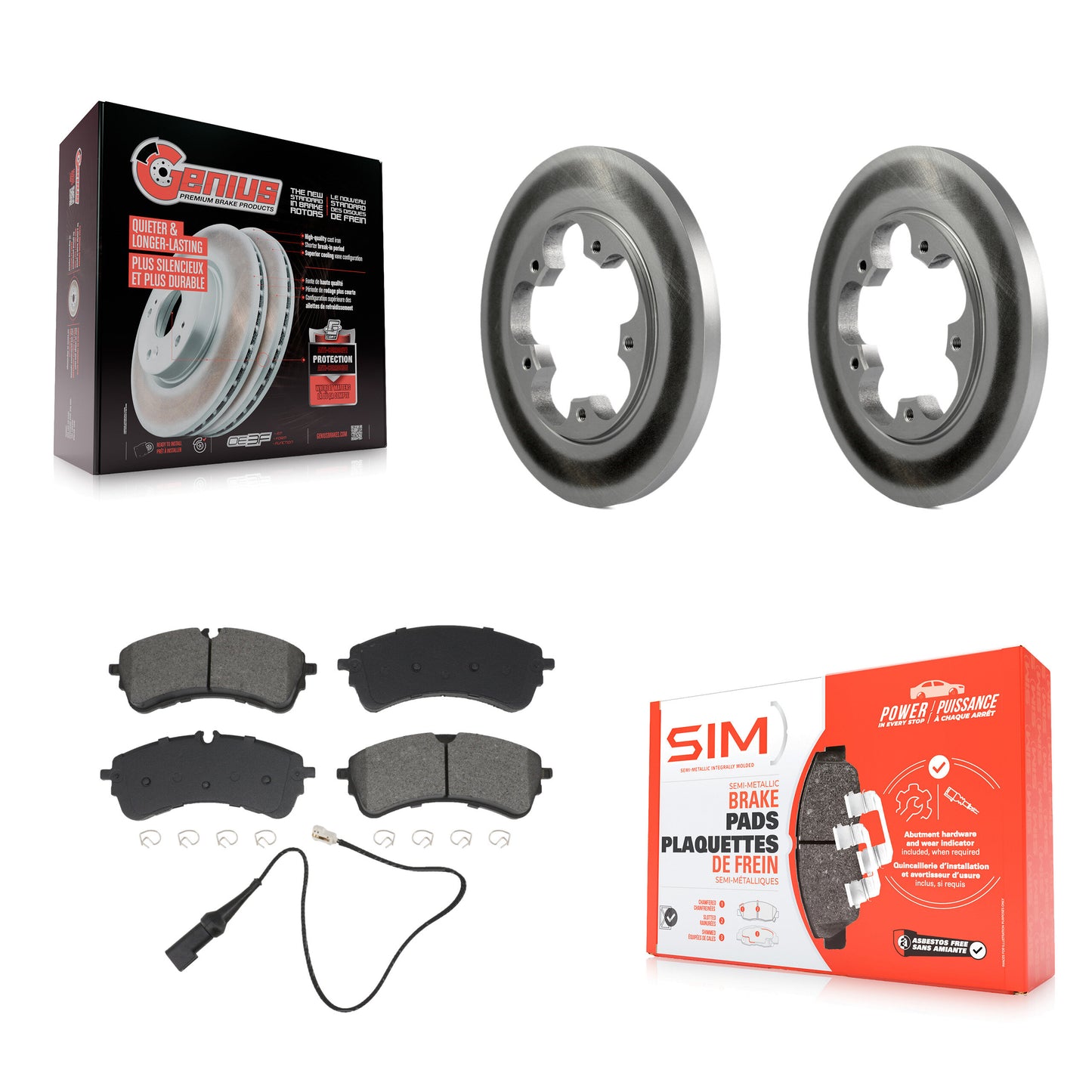 Coated Disc Rotors and Semi-Metallic Brake Pads Kit-KGS-103613 Kit.bestparts.ca