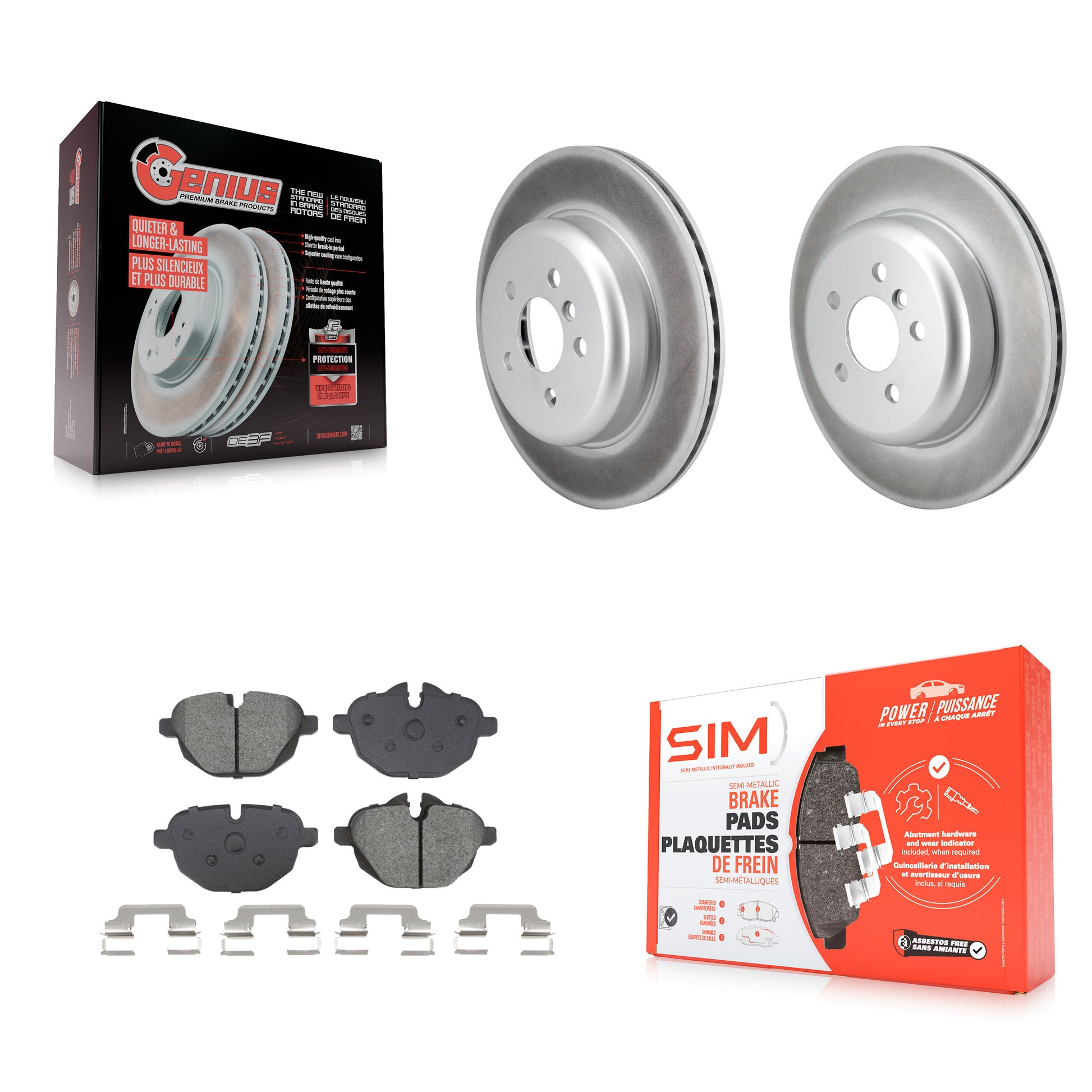 Disc Rotors and Semi-Metallic Brake Pads Kit-KGS-103626