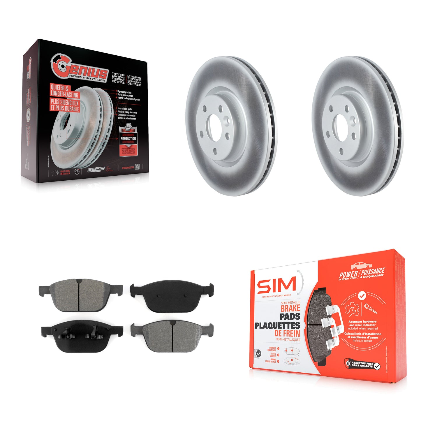 Disc Rotors and Semi-Metallic Brake Pads Kit-KGS-103675 Kit.bestparts.ca
