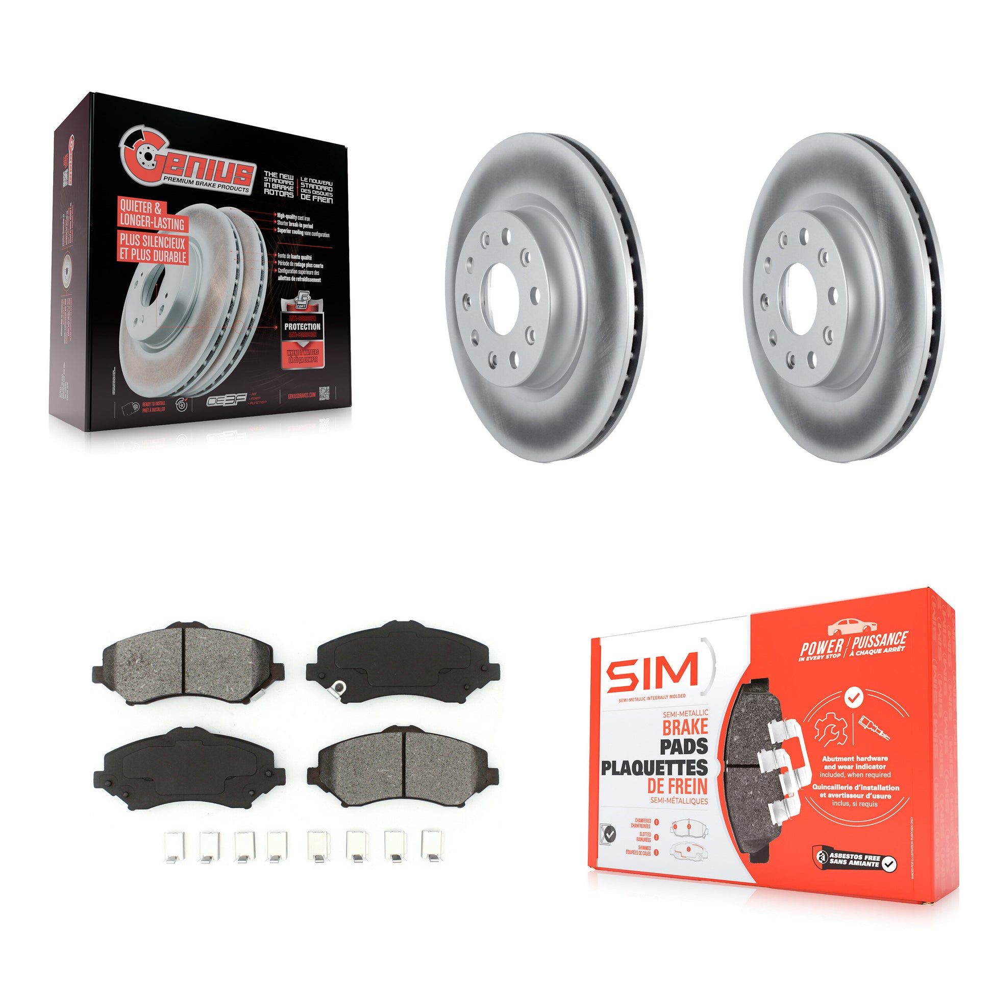 Disc Rotors and Semi-Metallic Brake Pads Kit-KGS-103677