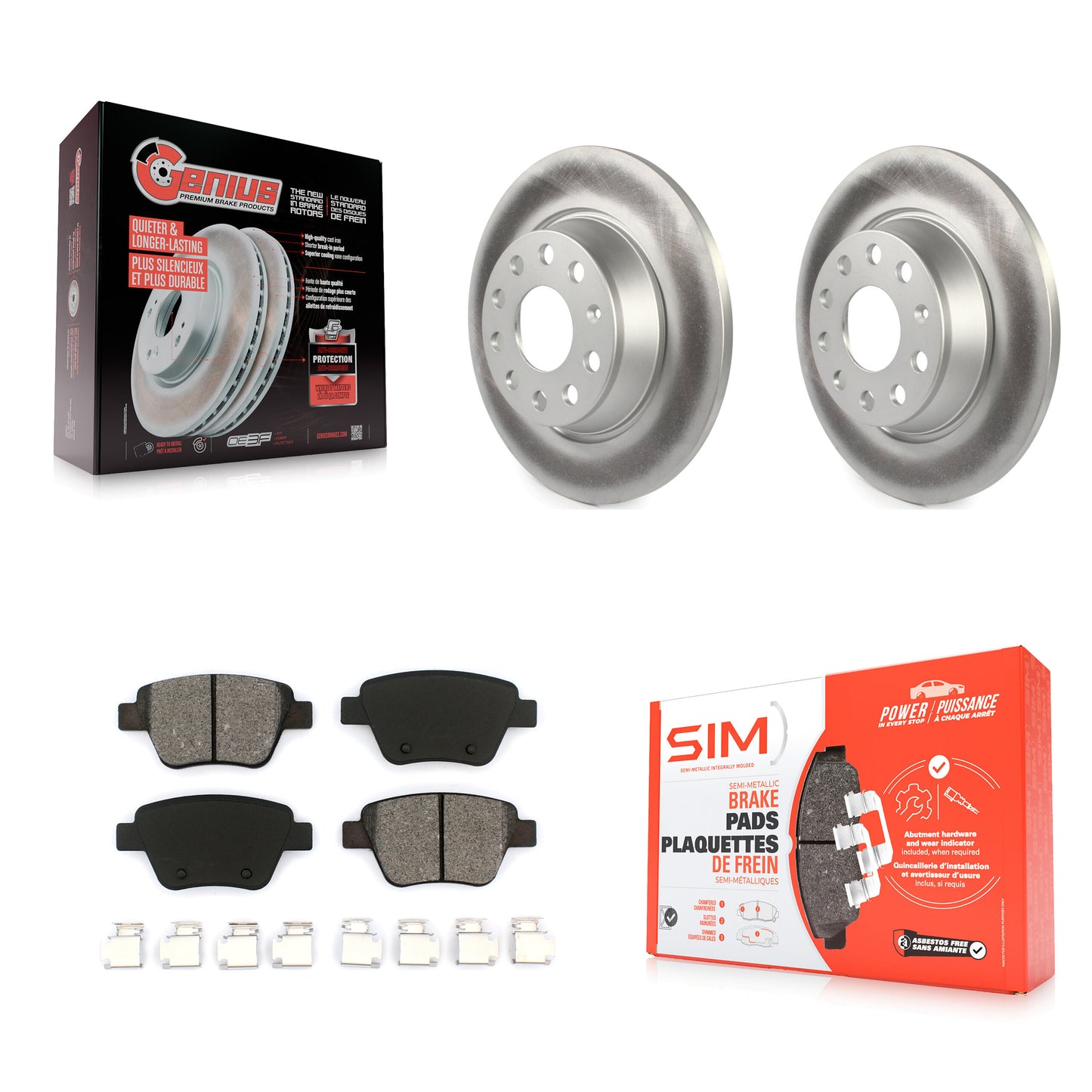 Coated Disc Rotors and Semi-Metallic Brake Pads Kit-KGS-103684 Kit.bestparts.ca