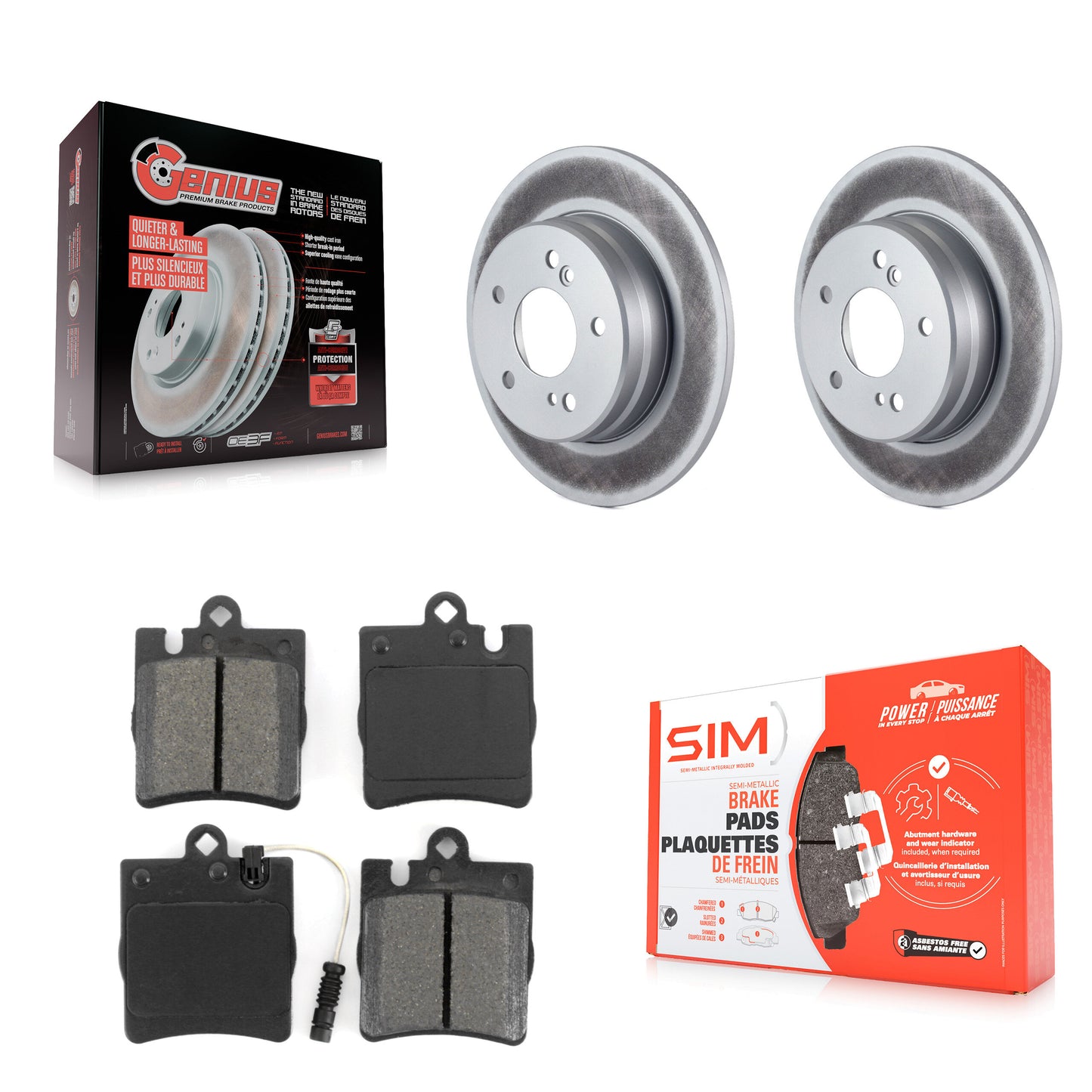 Coated Disc Rotors and Semi-Metallic Brake Pads Kit-KGS-103686 Kit.bestparts.ca
