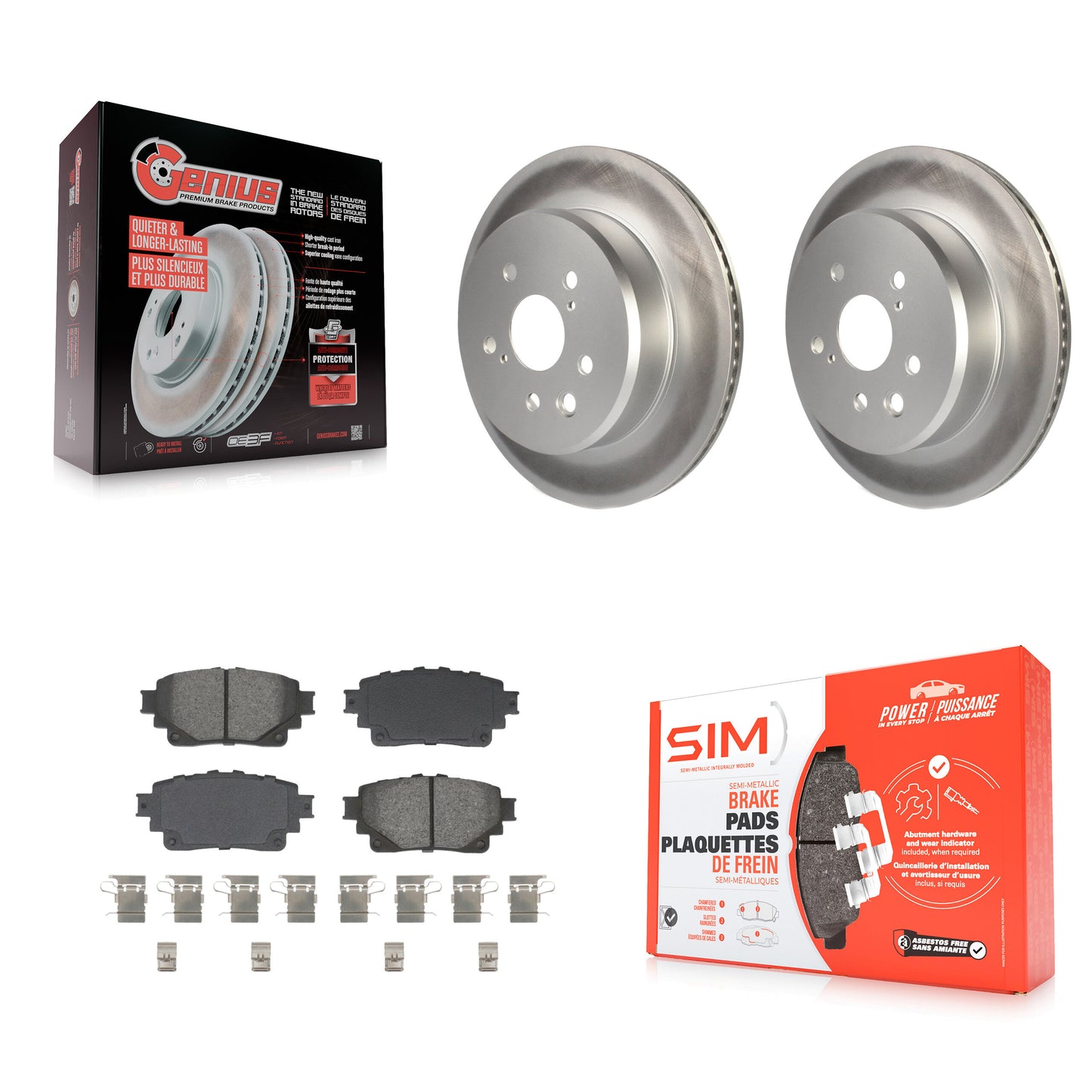 Coated Disc Rotors and Semi-Metallic Brake Pads Kit-KGS-103687 Kit.bestparts.ca