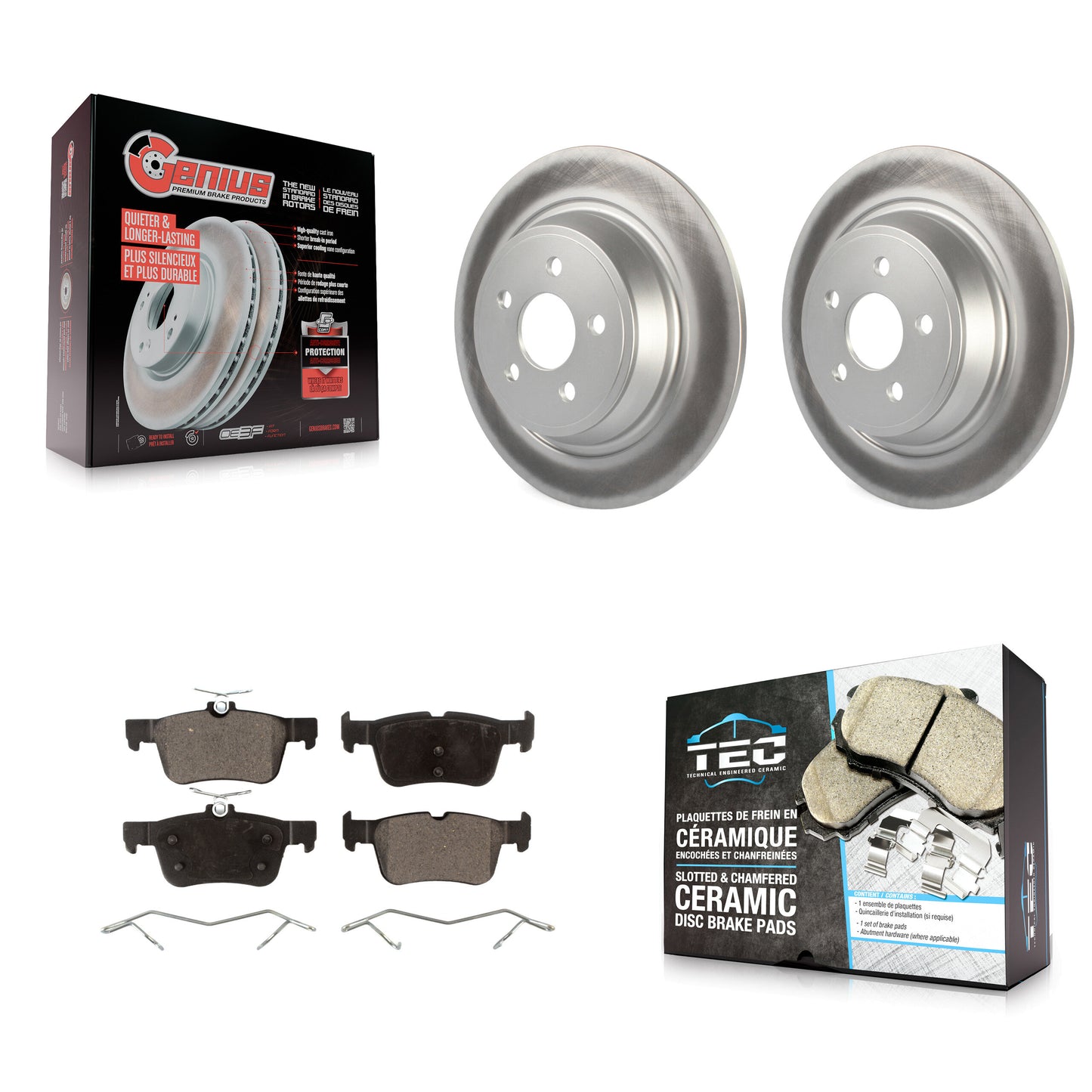 Coated Disc Rotors and Ceramic Brake Pads Kit-KGT-103077 Kit.bestparts.ca