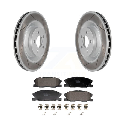 Coated Slotted Disc Rotors and Ceramic Brake Pads Kit-KGT-103438 - Kit.bestparts.ca