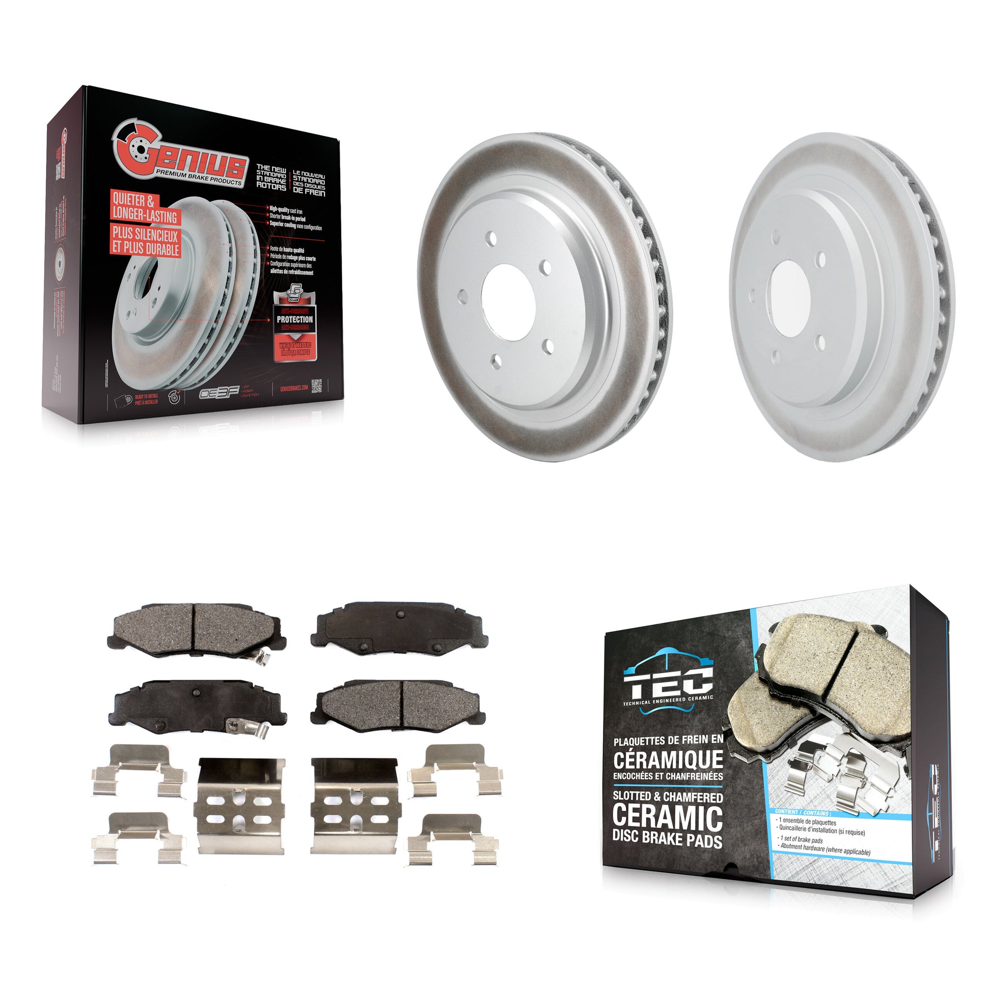 Disc Rotors and Ceramic Brake Pads Kit-KGT-104410
