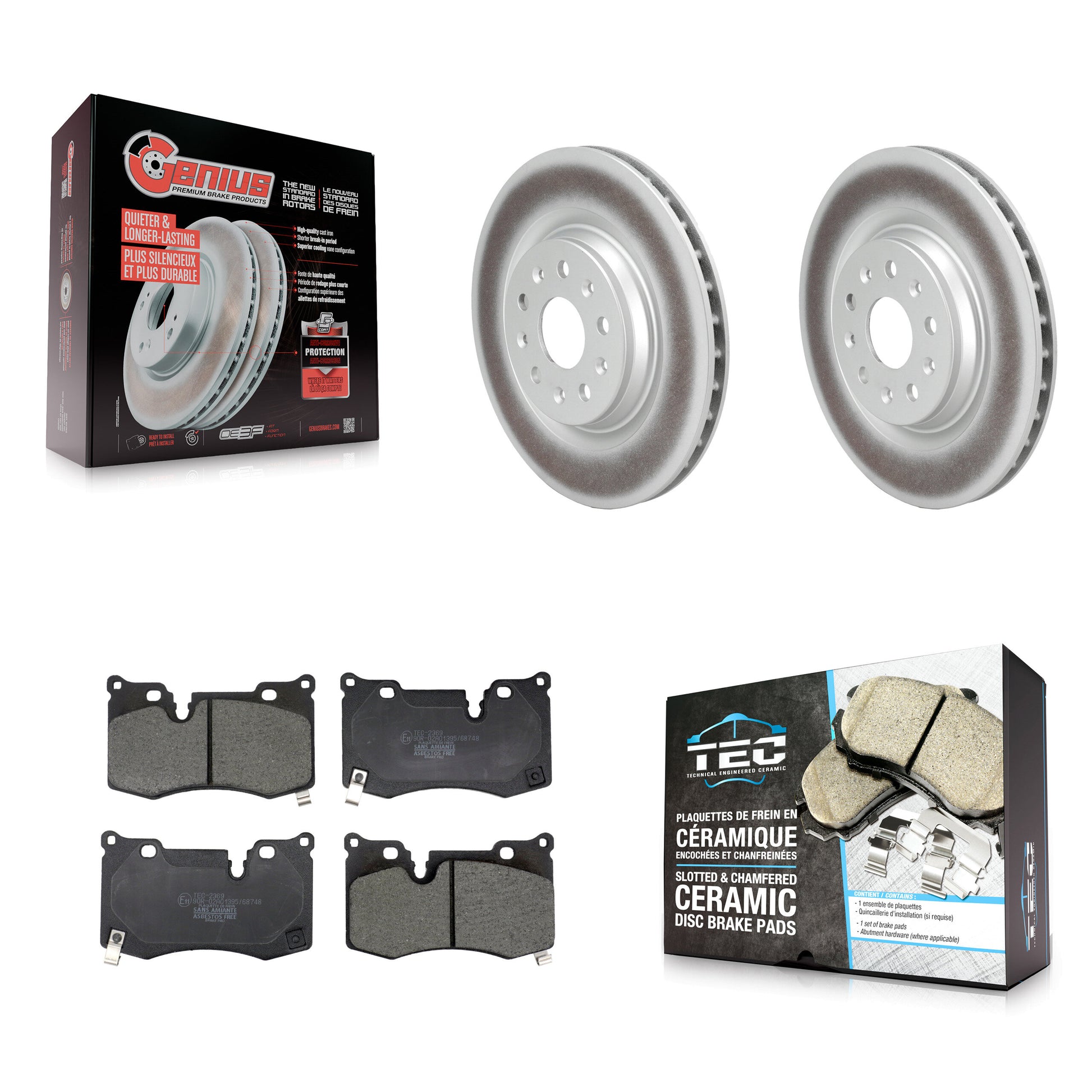 Disc Rotors and Ceramic Brake Pads Kit-KGT-104488