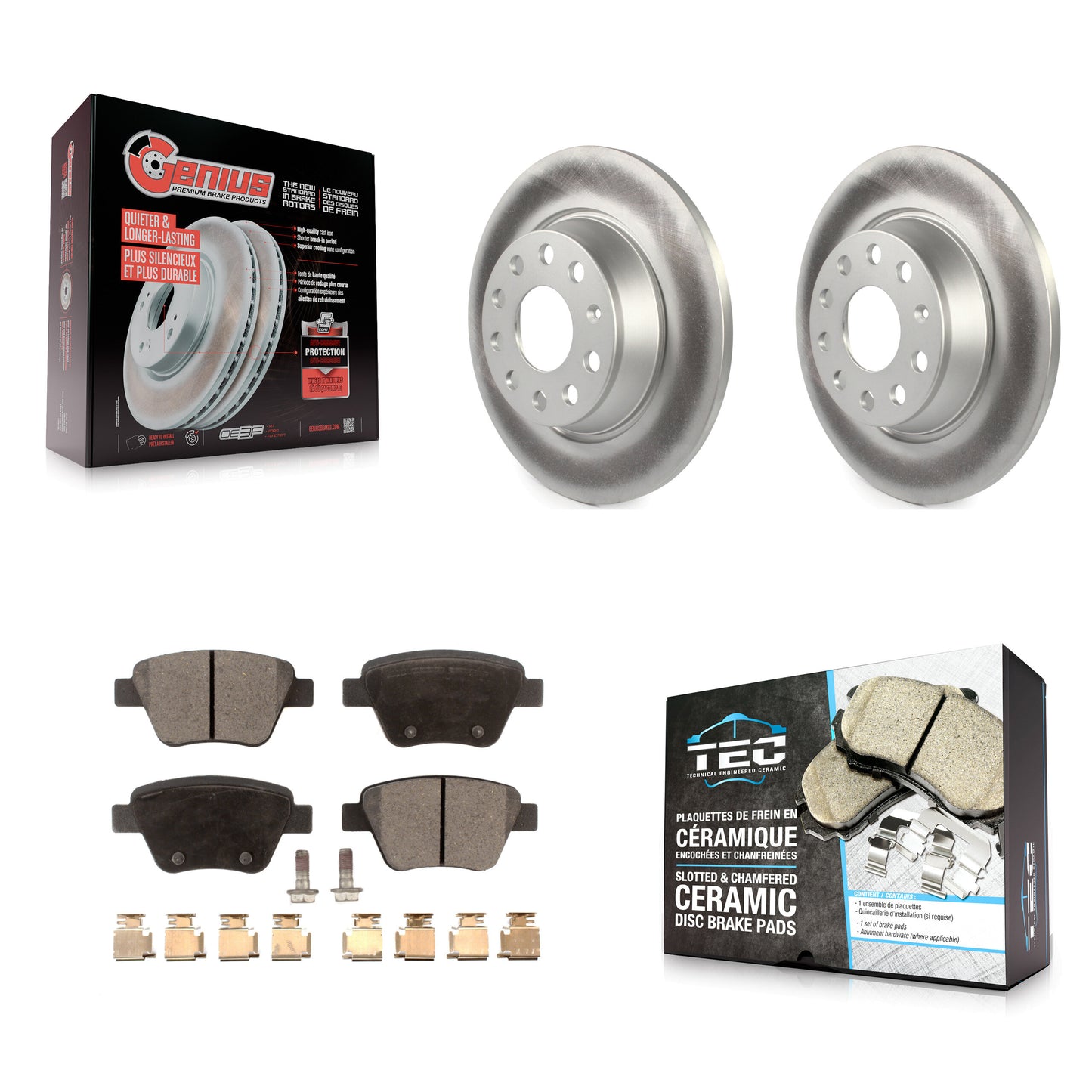 Coated Disc Rotors and Ceramic Brake Pads Kit-KGT-104500 Kit.bestparts.ca