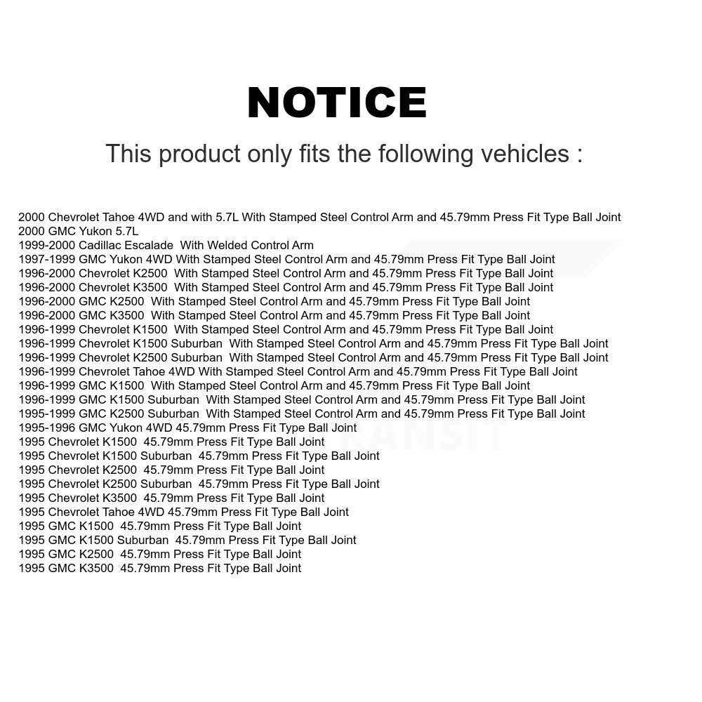Suspension Ball Joint Kit-KTR-101193 - Kit.bestparts.ca
